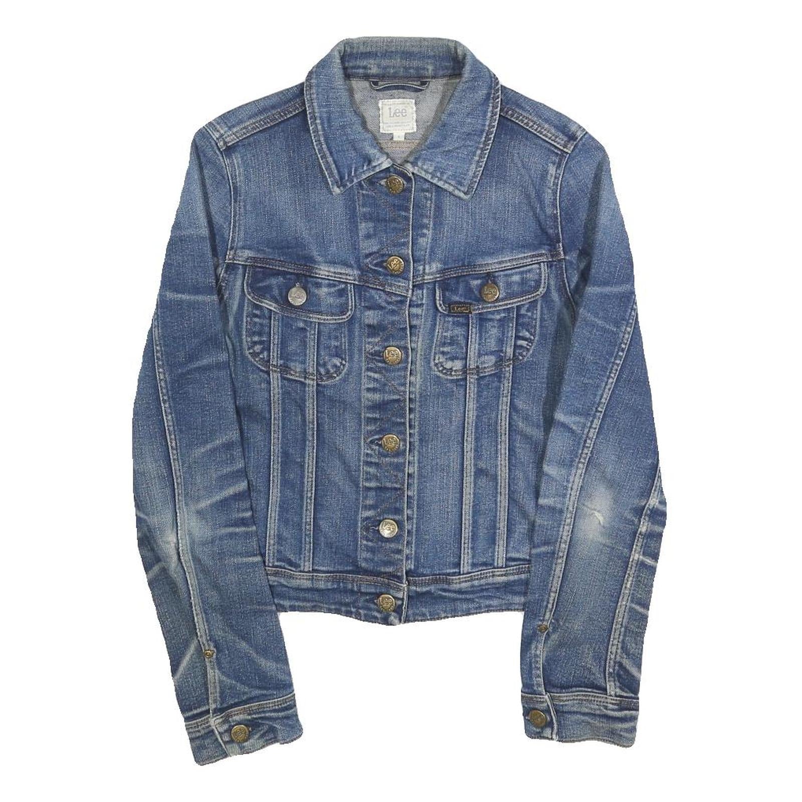 LEE Womens Blue Denim Jacket S Cotton Classic Button Closure Fitted Refurbished - N/A refurbished available on Cerqular