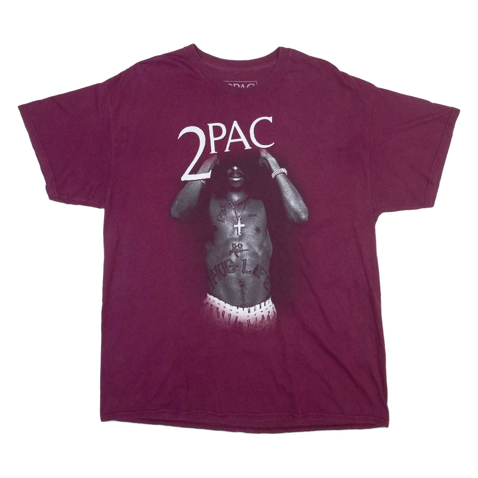 2PAC Mens Band T-Shirt Maroon XL Refurbished - N/A refurbished available on Cerqular