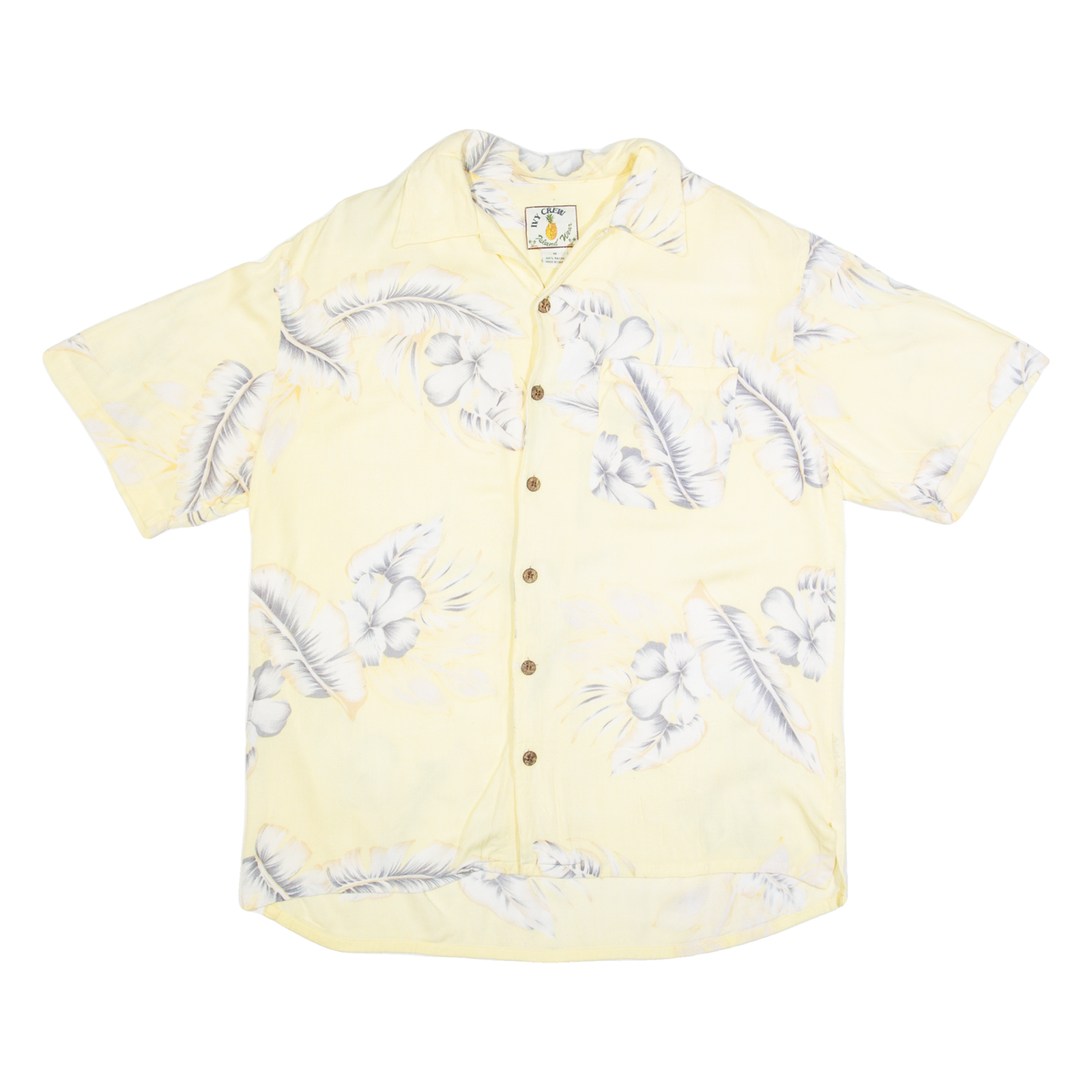 IVY CREW Mens Hawaiian Shirt Yellow Floral M Refurbished - N/A refurbished available on Cerqular