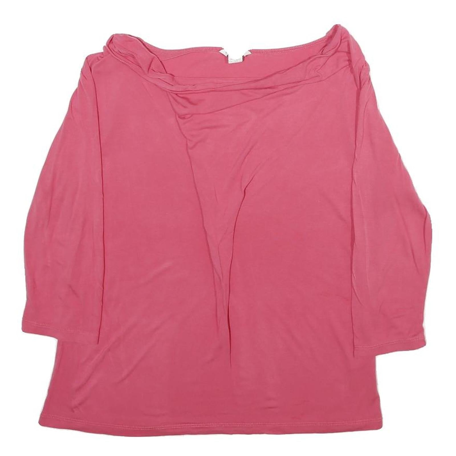 MONSOON Womens Pink Basic Top 3/4 Sleeve Boat Neck UK 14 Comfortable Casual Refurbished - N/A refurbished available on Cerqular
