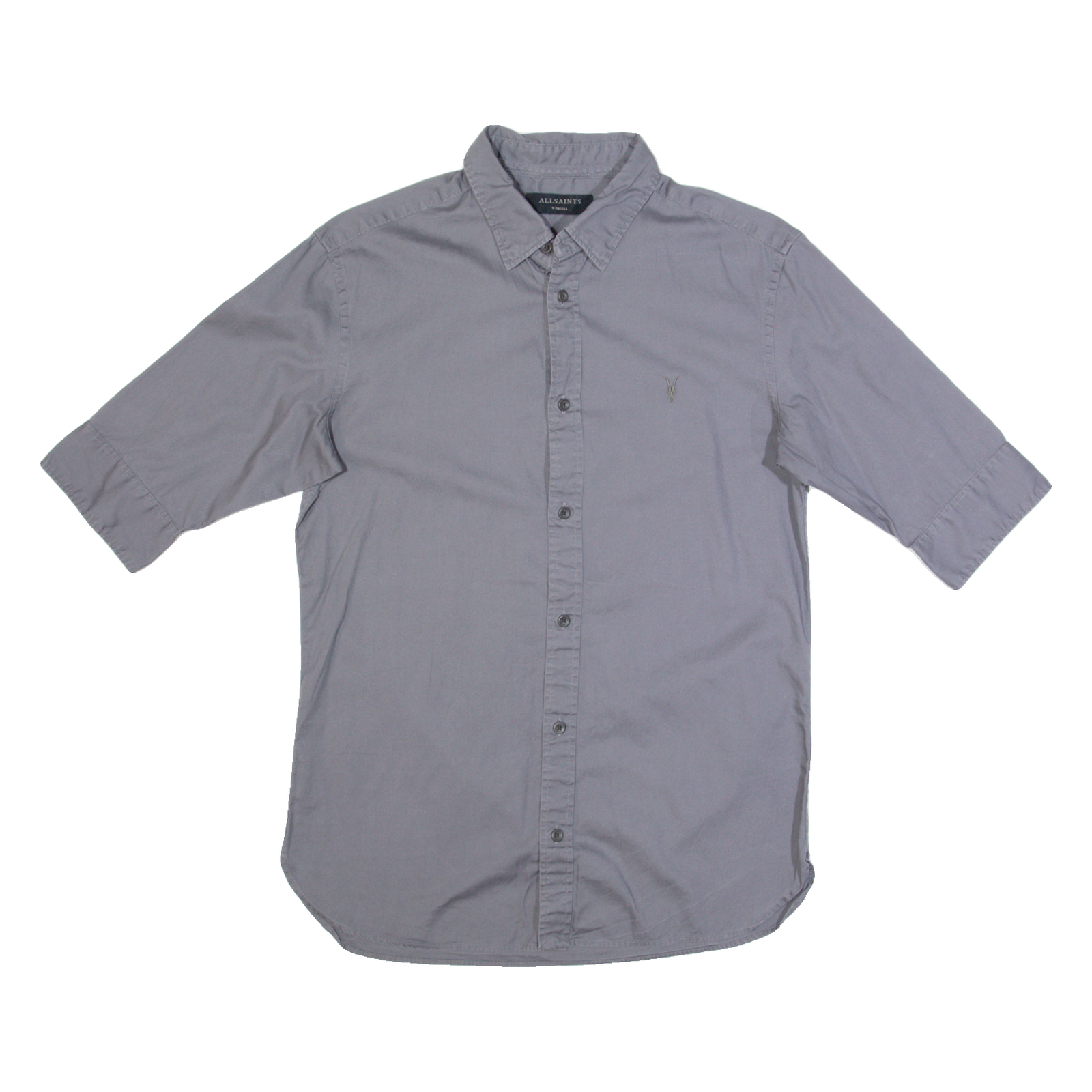 ALL SAINTS Mens Plain Shirt Grey XS Refurbished - N/A refurbished available on Cerqular
