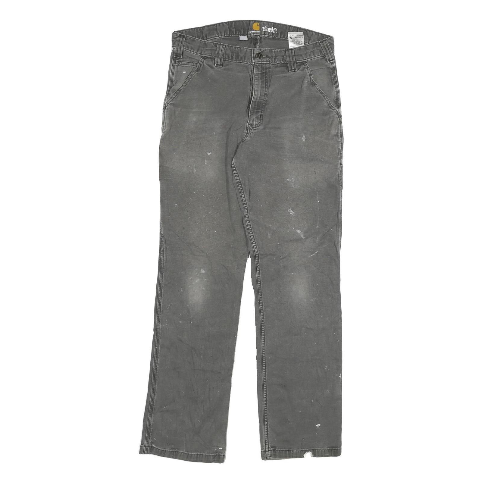 CARHARTT Mens Grey Cotton Blend Regular Fit Straight Leg Trousers W32 L32 Refurbished - N/A refurbished available on Cerqular