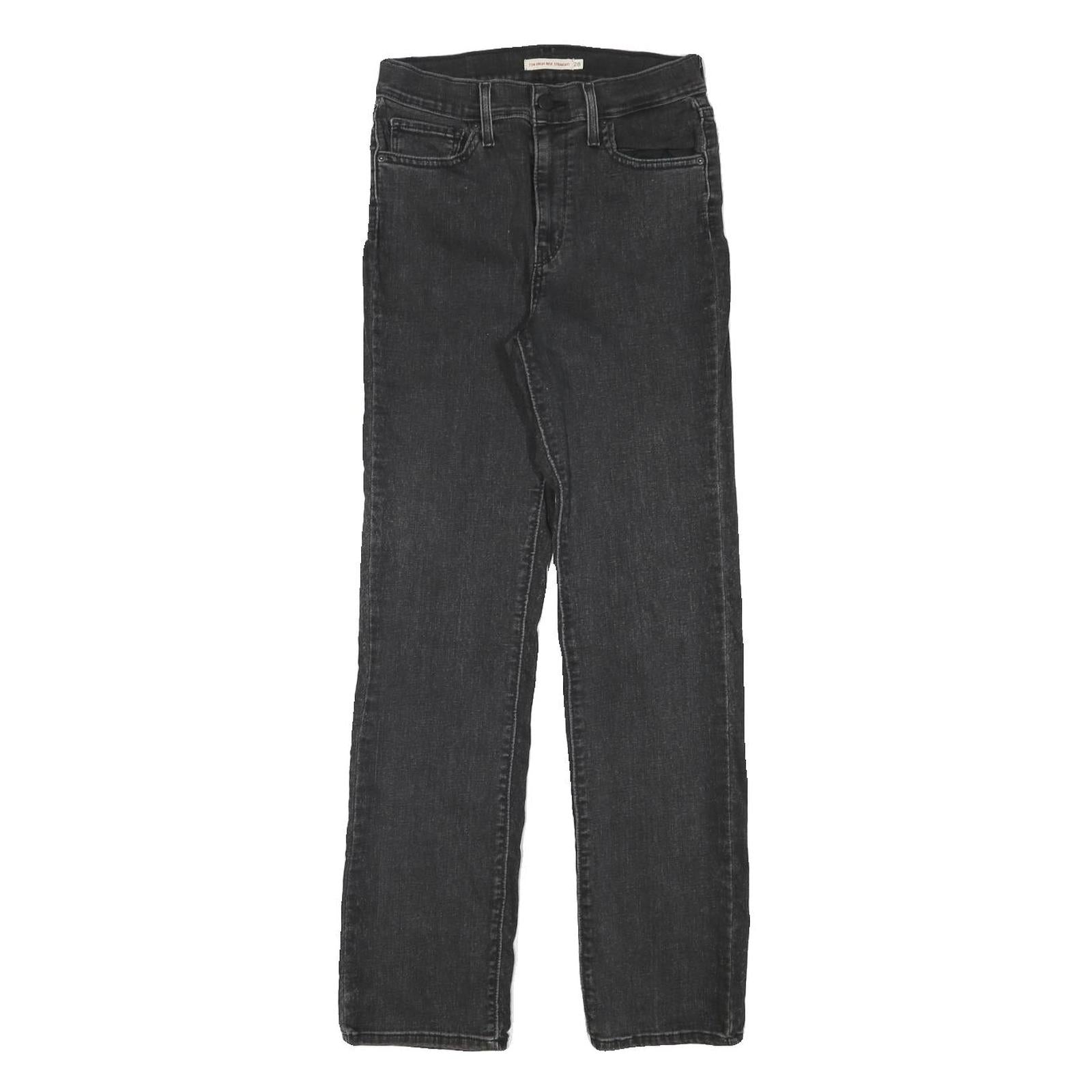 LEVI'S Womens Black Regular Straight Denim Jeans W25 L29 Classic Cotton Blend Refurbished - N/A refurbished available on Cerqular