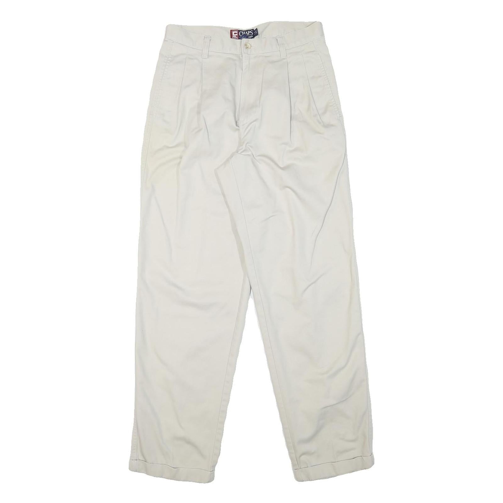 CHAPS Mens Cotton Blend White Relaxed Straight Trousers W28 L31 Classic Casual Refurbished - N/A refurbished available on Cerqular