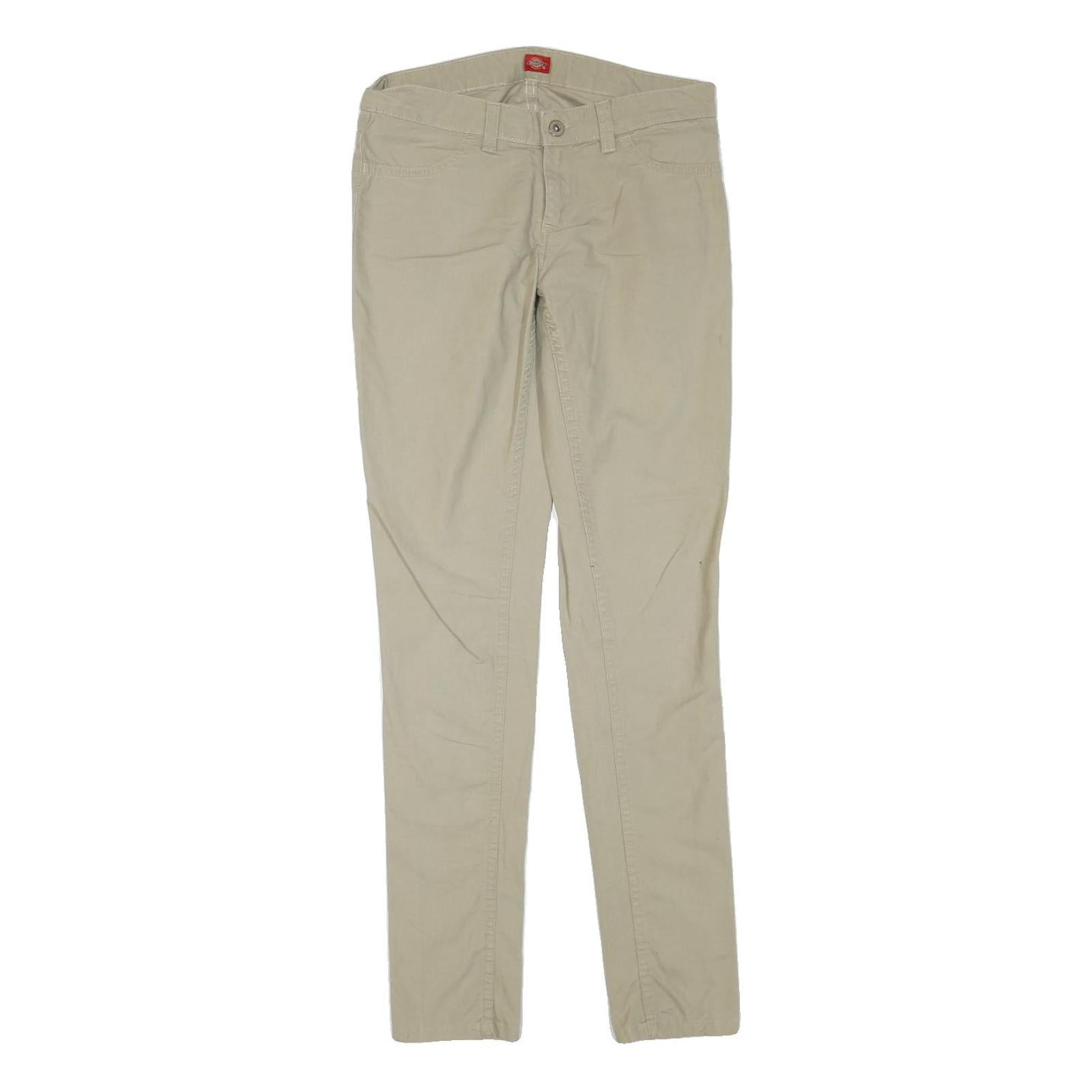 DICKIES Womens Regular Fit Beige Trousers W28 L32 Straight Cotton Blend Zip Refurbished - N/A refurbished available on Cerqular