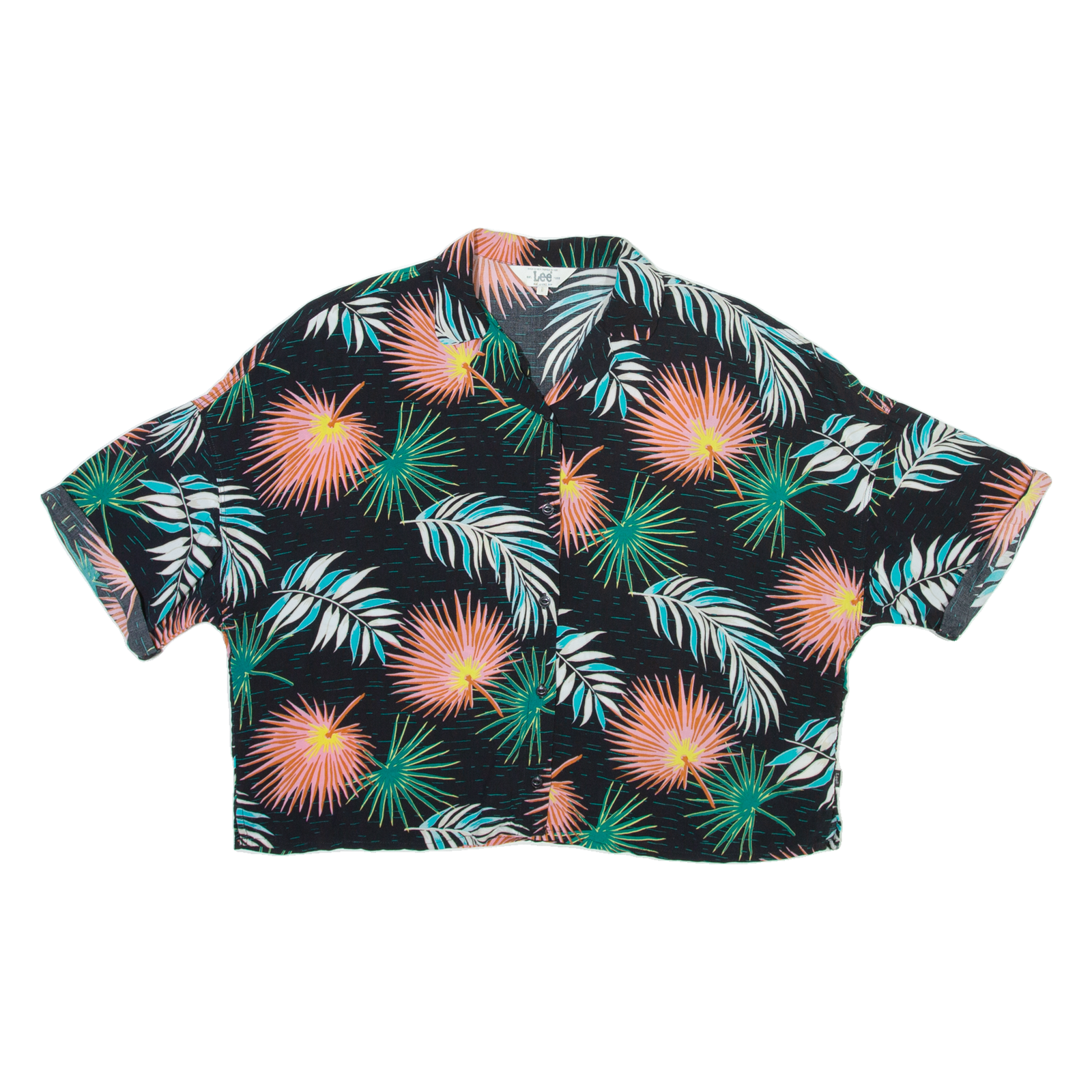 LEE Womens Hawaiian Shirt Black Floral L Refurbished - N/A refurbished available on Cerqular