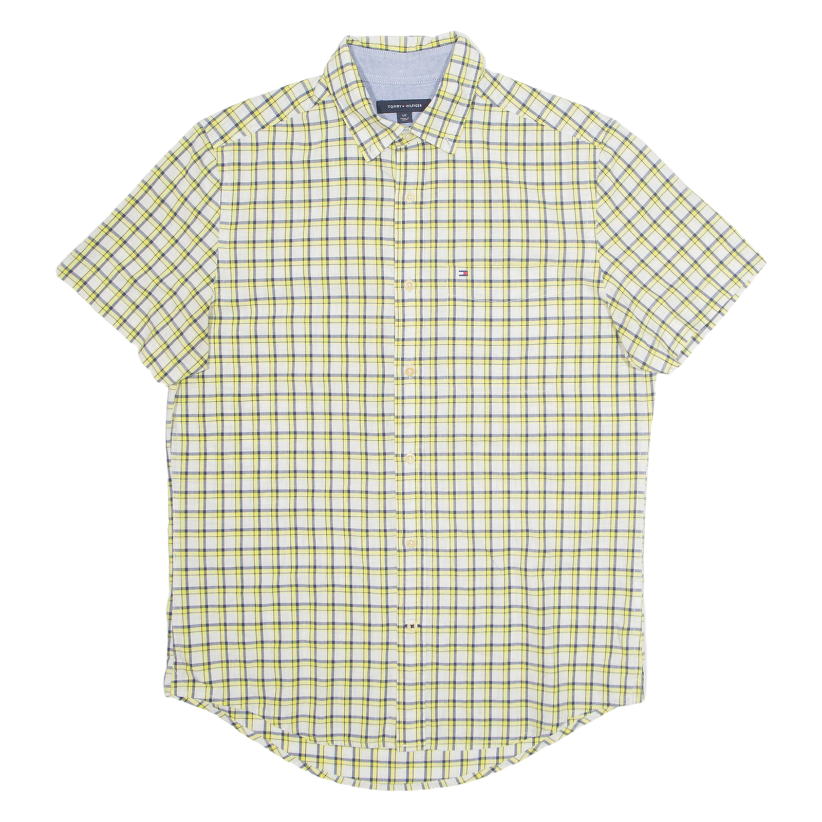 TOMMY HILFIGER Mens Shirt Yellow Plaid S Refurbished - N/A refurbished available on Cerqular
