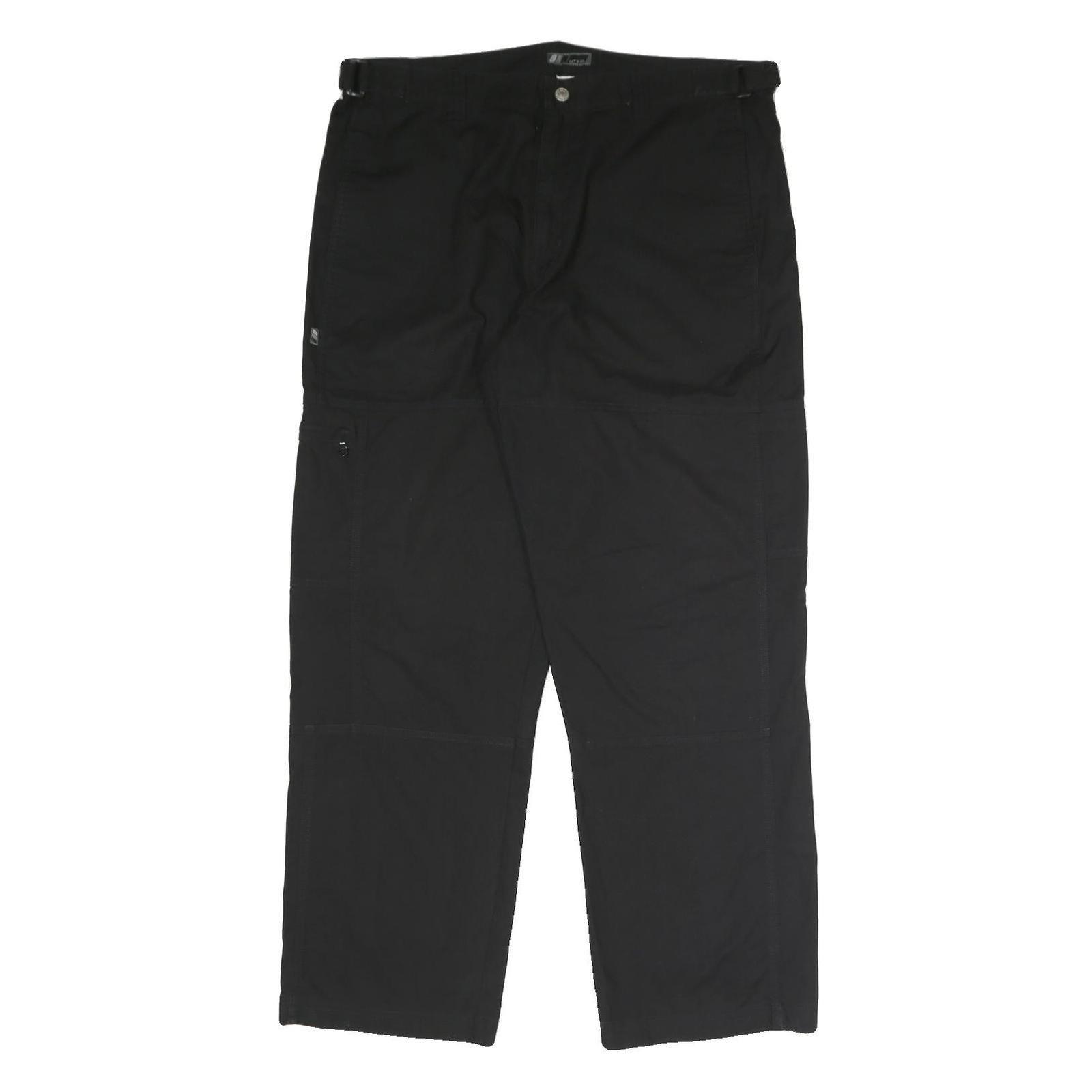 LETS GO Mens Black Relaxed Straight Trousers W40 L32 Cotton Blend Zip Pocketed Refurbished - N/A refurbished available on Cerqular