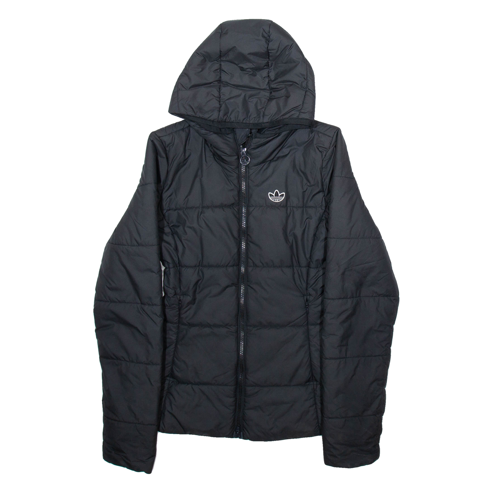 ADIDAS Womens Puffer Coat Black Hooded UK 8 Refurbished - N/A refurbished available on Cerqular