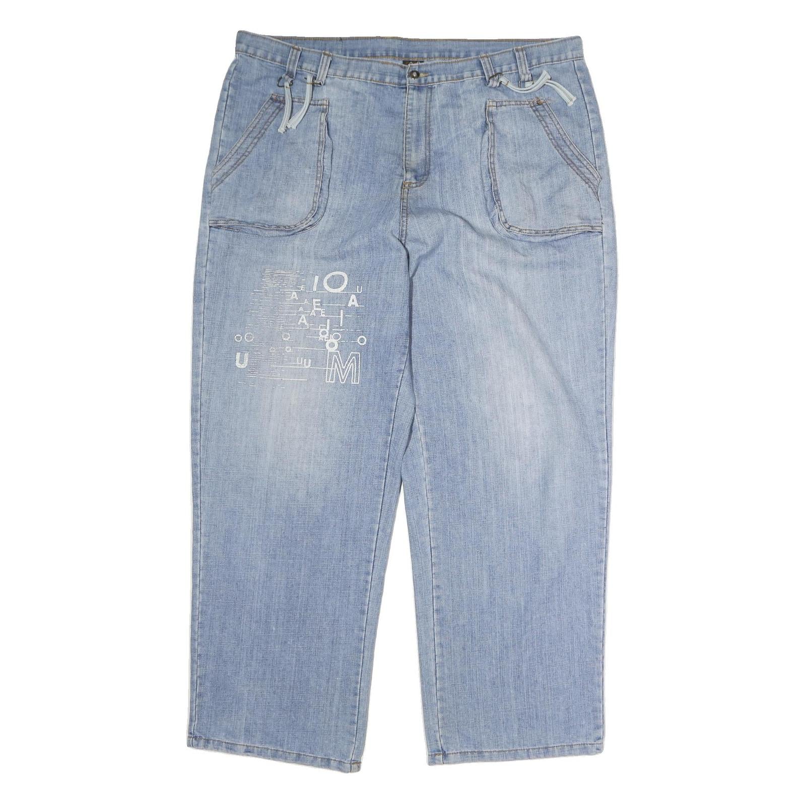 CODE JEANS Mens Loose Blue Denim Light W44 L33 Casual Zip Pockets Comfort Refurbished - N/A refurbished available on Cerqular