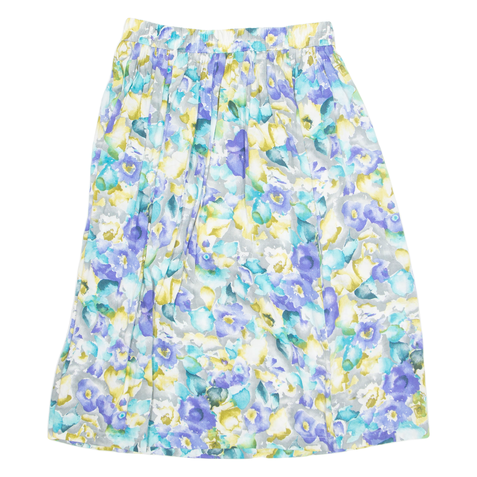 Womens A-Line Skirt Blue Knee Length Floral M Refurbished - N/A refurbished available on Cerqular