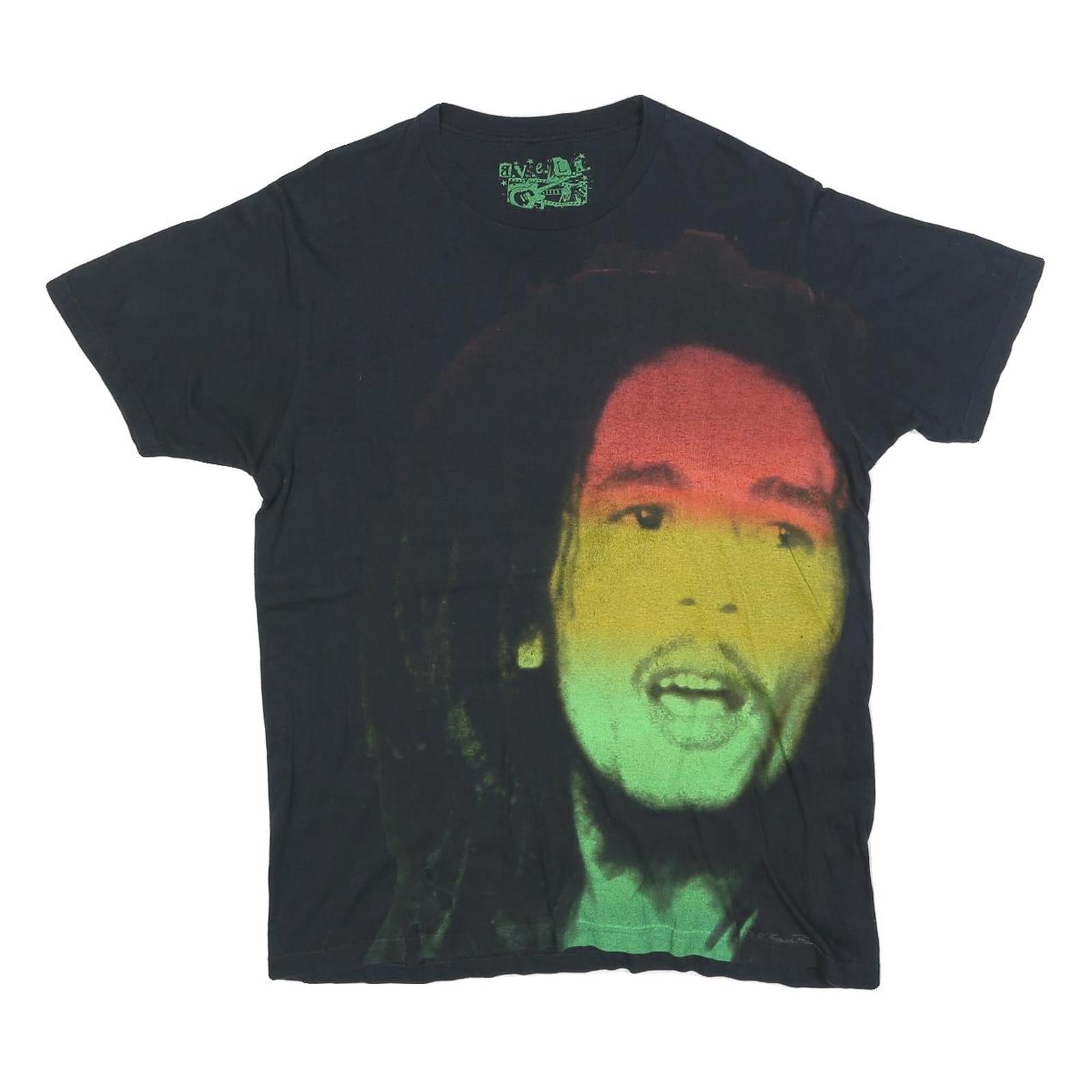 AVELA Mens Black T-Shirt L Short Sleeve Crew Neck Bob Marley Graphic Print Refurbished - N/A refurbished available on Cerqular