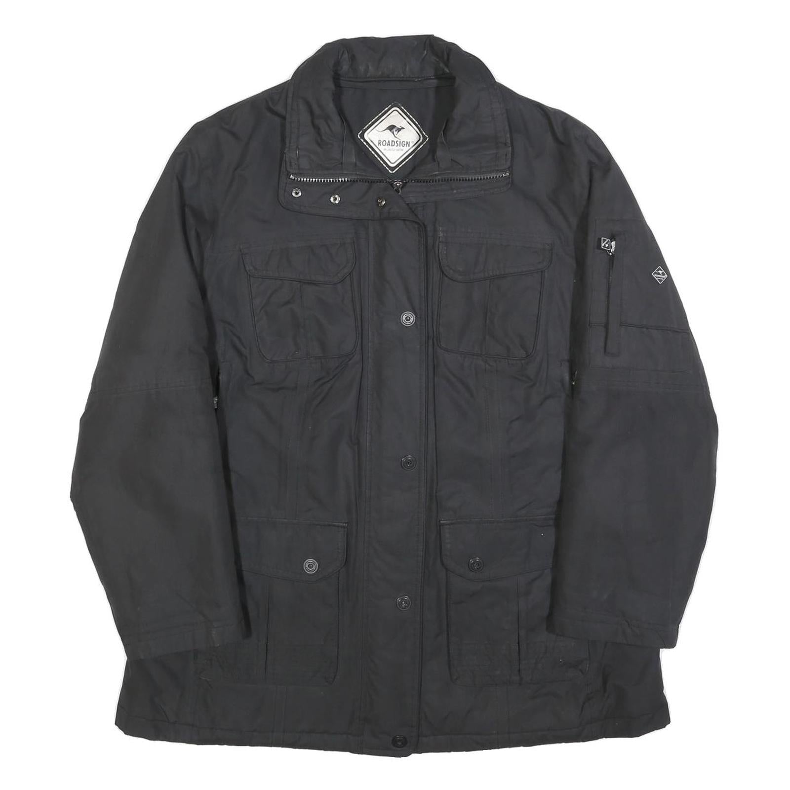 ROADSIGN Womens Black Jacket L Polyester Blend Plain Zip Closure Utility Style Refurbished - N/A refurbished available on Cerqular