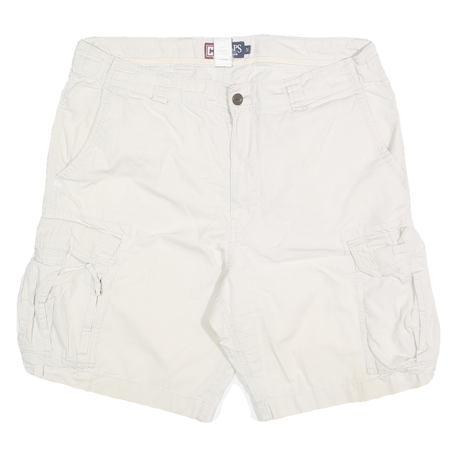 CHAPS Mens Shorts White Casual Cargo M W34 Pocket Detail Cotton Blend Refurbished - N/A refurbished available on Cerqular