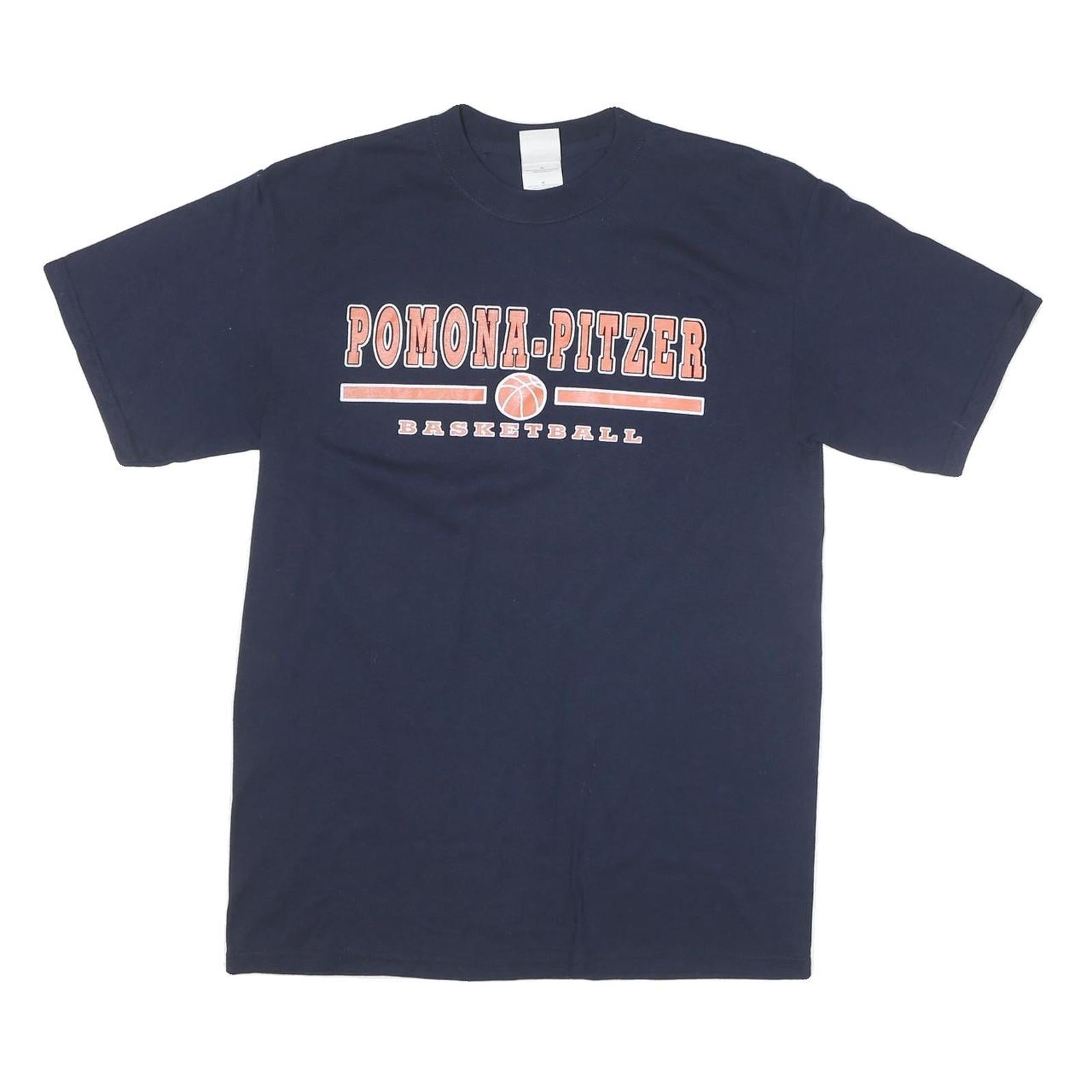 GILDAN Mens Navy Blue Pomona-Pitzer Basketball Graphic T-Shirt M Short Sleeve Refurbished - N/A refurbished available on Cerqular