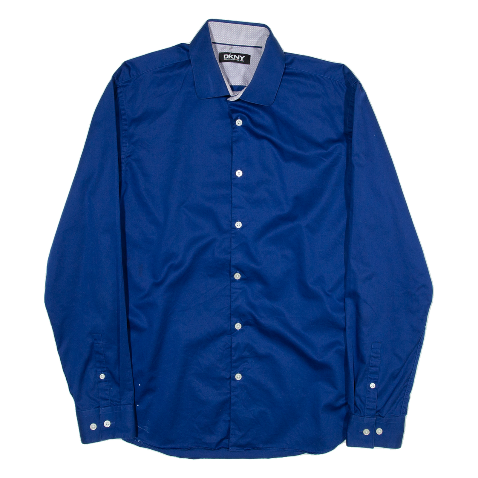 DKNY Mens Plain Shirt Blue Long Sleeve M Refurbished - N/A refurbished available on Cerqular