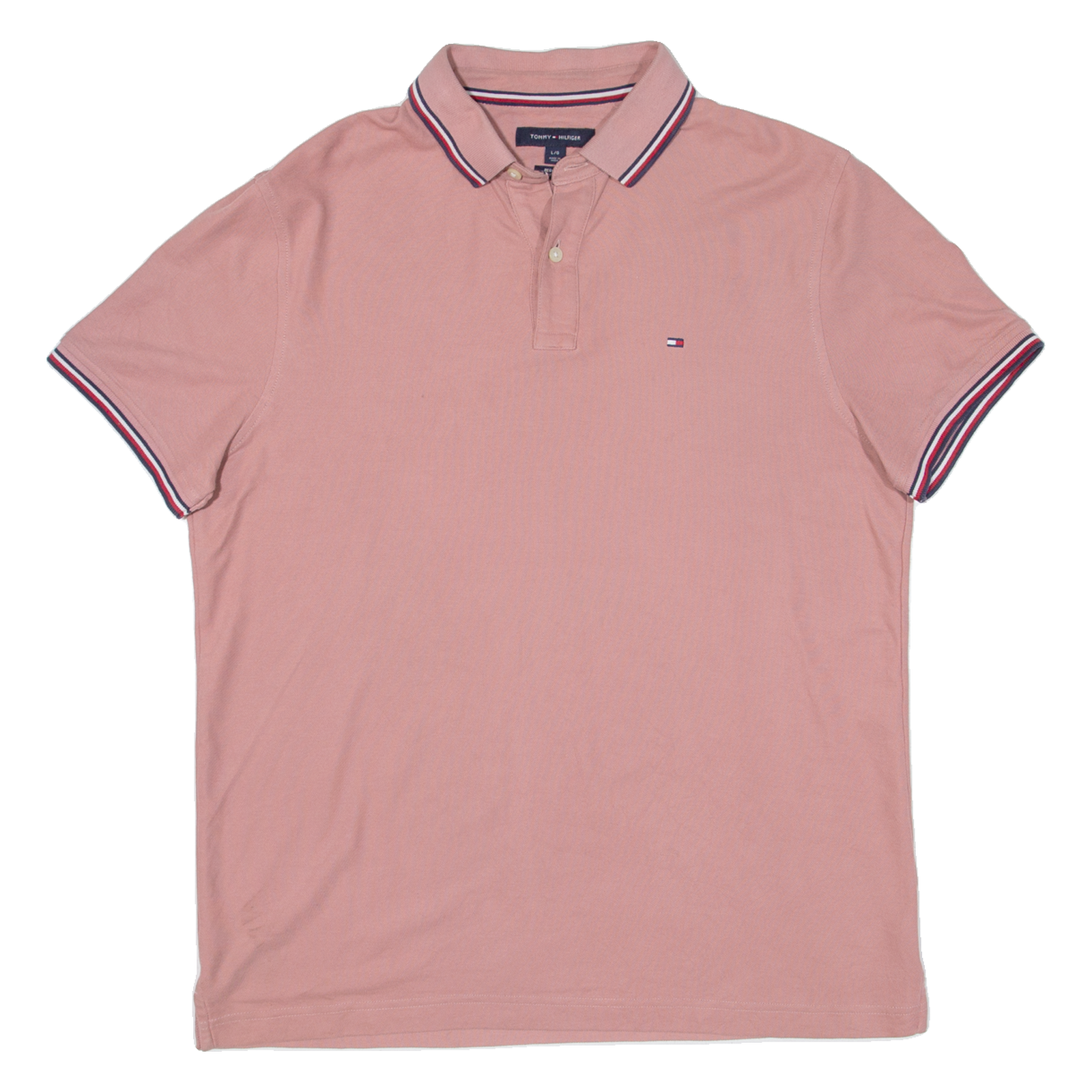 TOMMY HILFIGER Mens Polo Shirt Pink L Refurbished - N/A refurbished available on Cerqular