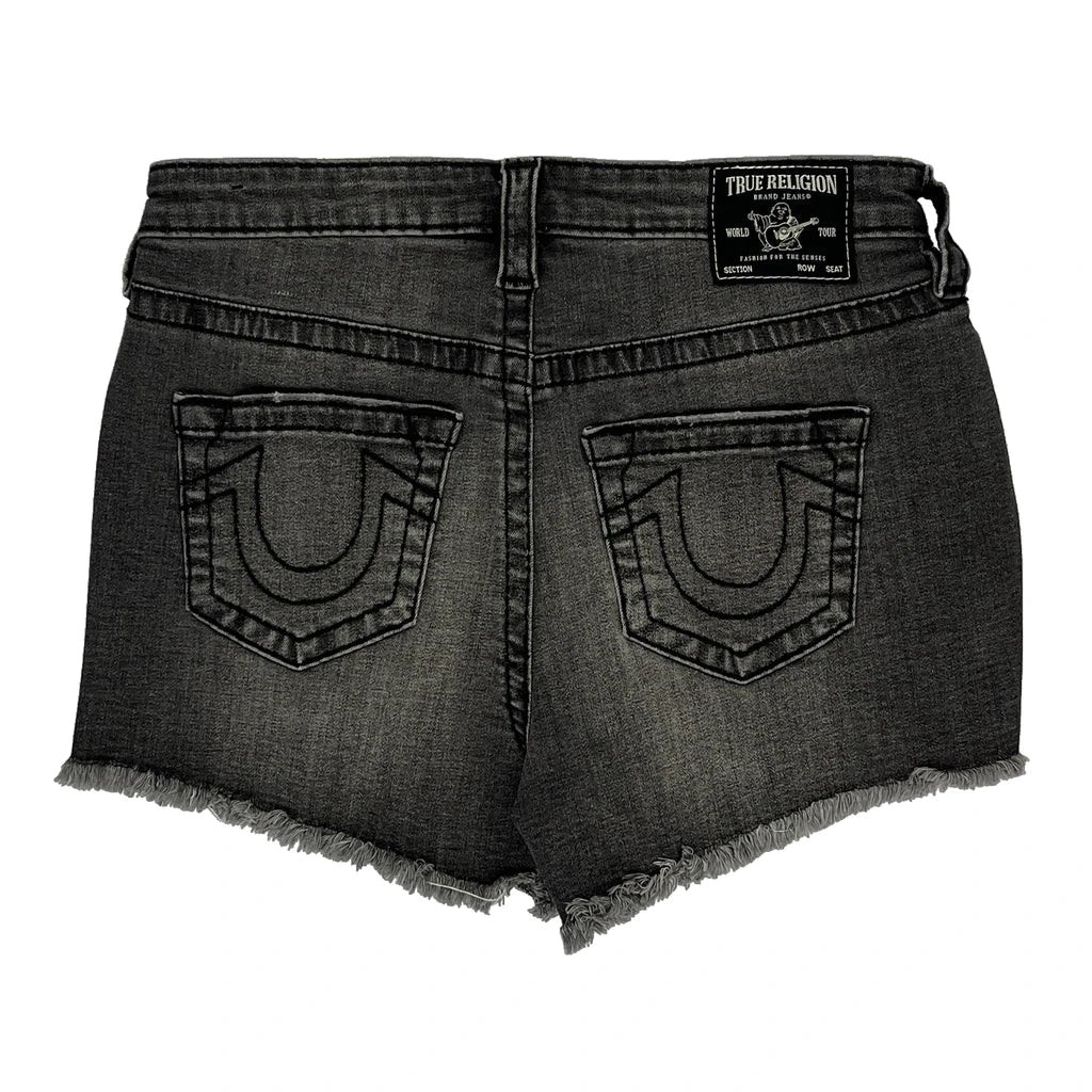 True Religion Denim Shorts - 29W UK 10 Grey Cotton Refurbished - Thrifted (note: this is a term often used to describe second- refurbished available on Cerqular