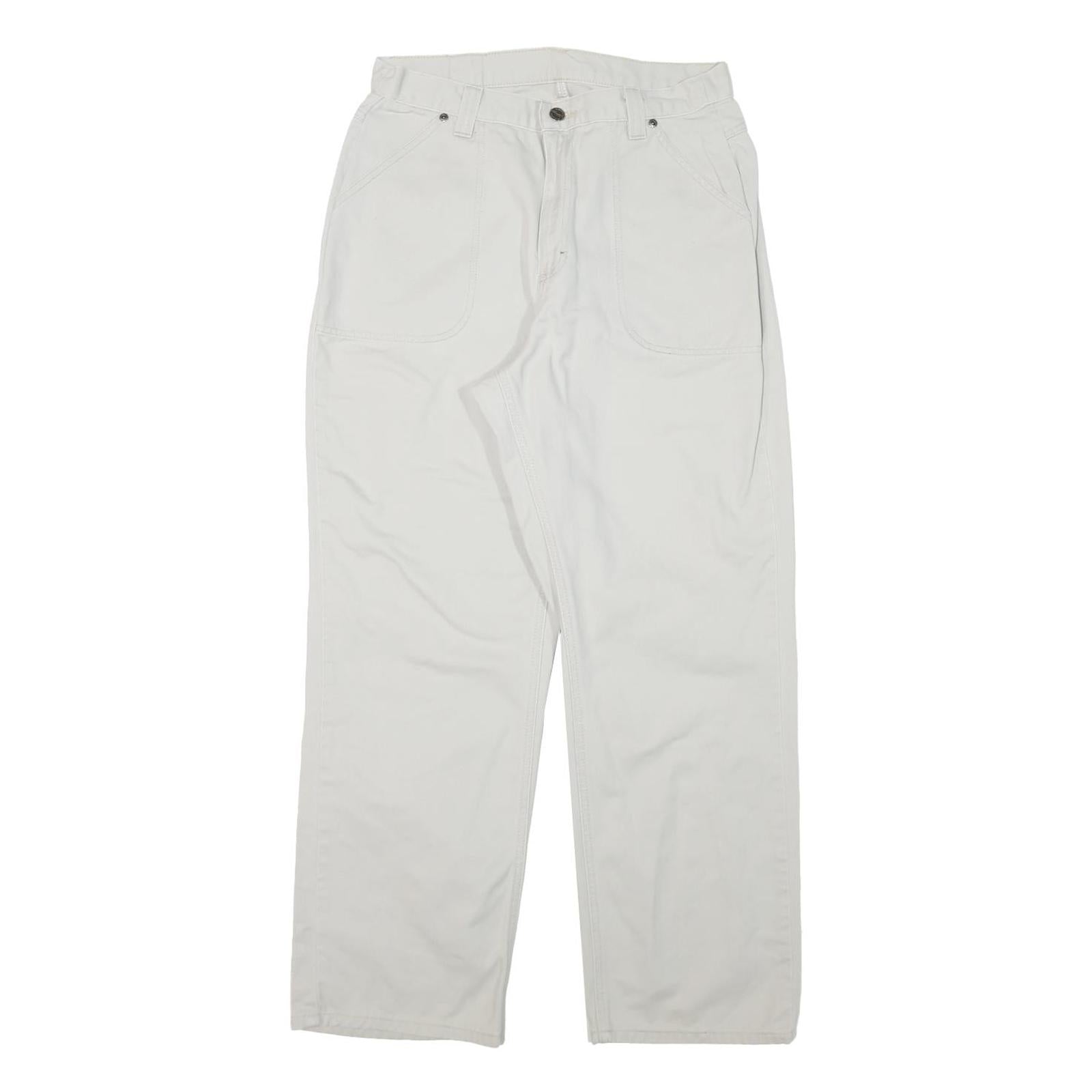 RIDERS Mens Cotton Blend White Regular Straight Trousers W28 L28 Casual Wear Refurbished - N/A refurbished available on Cerqular