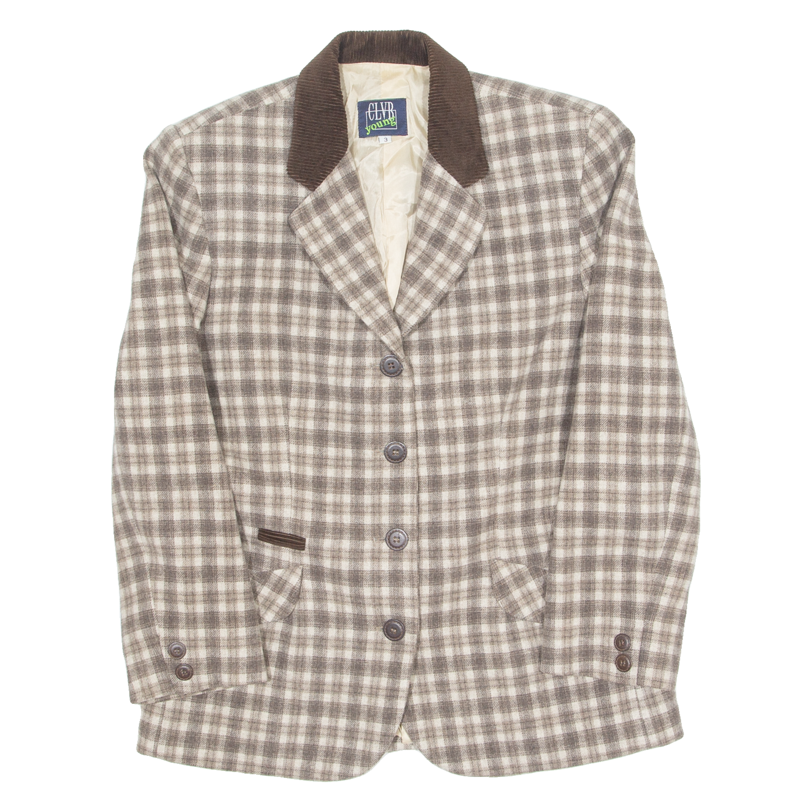 Buy CLVR YOUNG Womens Blazer Jacket Beige Wool 90s Check M Refurbished - $46.79 CLVR YOUNG Womens Blazer Jacket Beige Wool 90s Check M Refurbished - N/A refurbished available on Cerqular