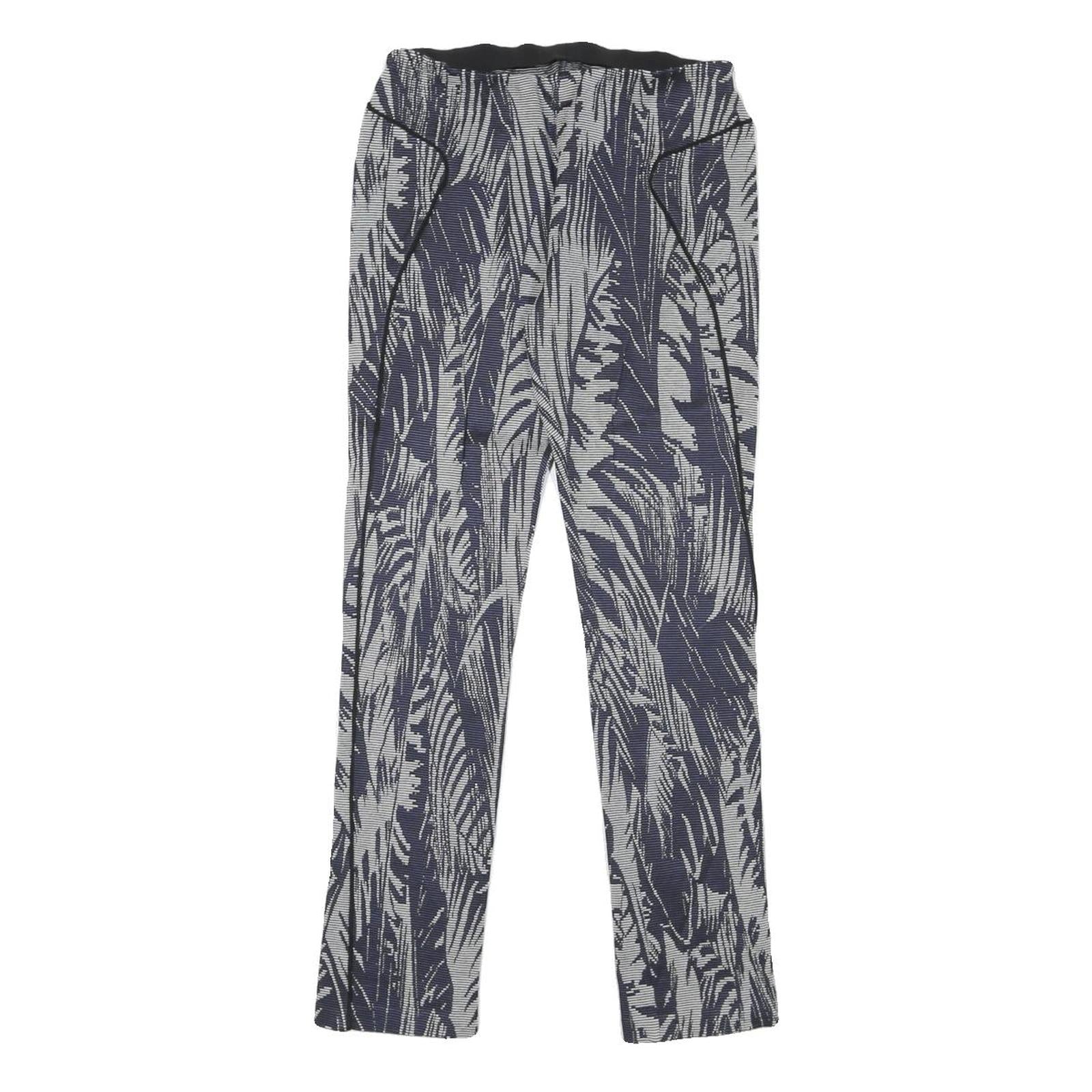 PATRIZIA PEPE Womens Joggers Blue & White M W26 L26 Patterned Slim Fit Straight Refurbished - N/A refurbished available on Cerqular