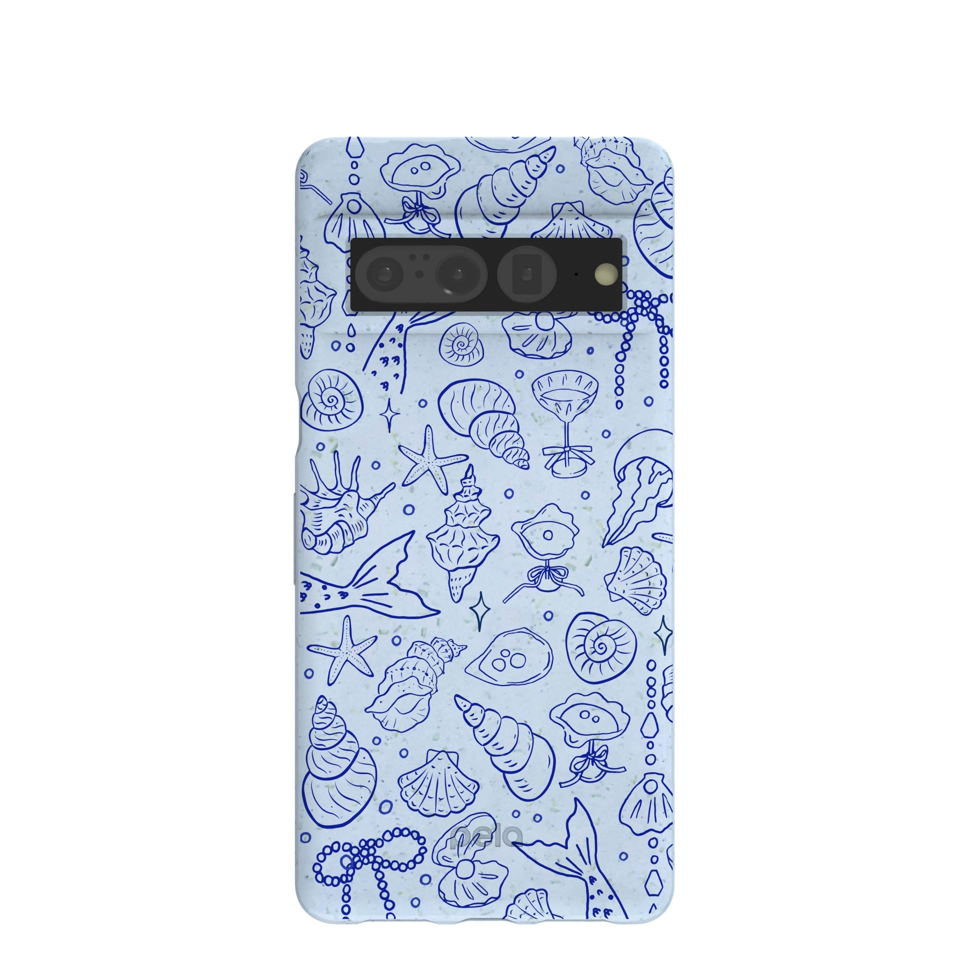 Powder Blue Ocean Charms Google Pixel 7 Pro Case Refurbished - Pela Case refurbished available on Cerqular