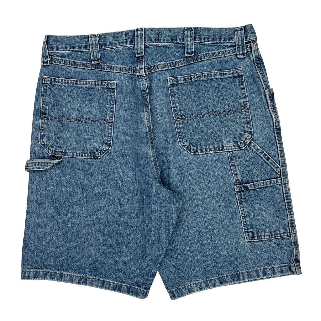 Wrangler Denim Shorts - 35W 10L Blue Denim Refurbished - Thrifted (note: this is a term often used to describe second- refurbished available on Cerqular