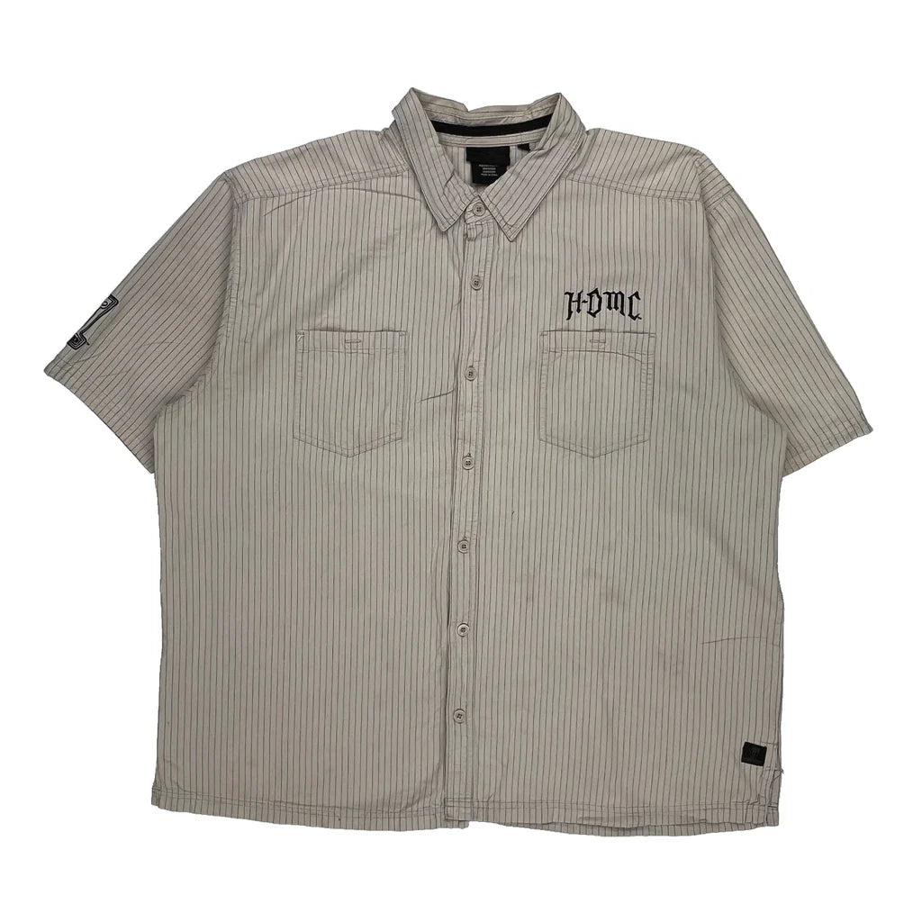 Buy Harley Davidson Graphic Short Sleeve Shirt - 2XL Beige Cotton Refurbished - $46.89 Harley Davidson Graphic Short Sleeve Shirt - 2XL Beige Cotton Refurbished - Thrifted (note: this is a term often used to describe second- refurbished available on Cerqular