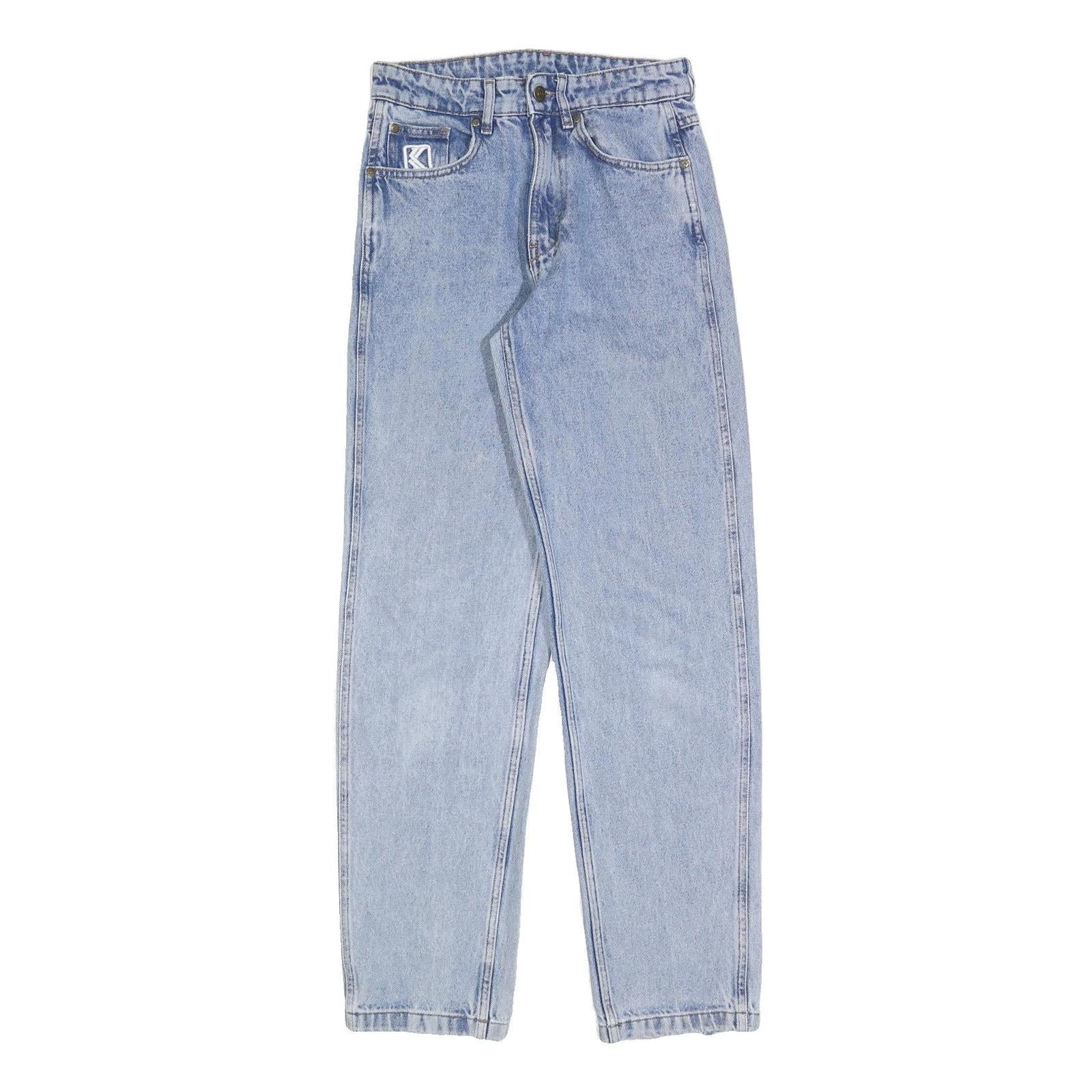 KARL KANI Womens Regular Fit Blue Denim Jeans W26 L32 Classic Cotton Blend Zip Refurbished - N/A refurbished available on Cerqular