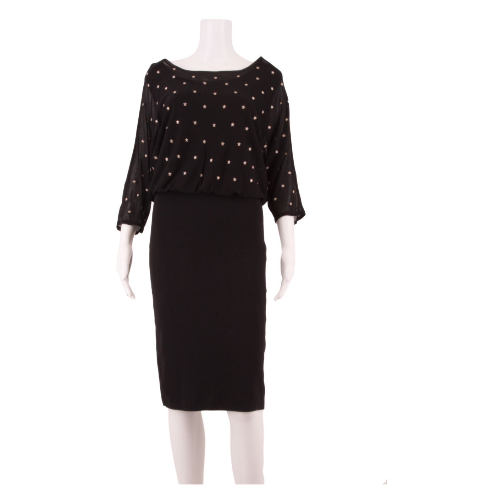 PHASE EIGHT All Over Star Print Womens Pencil Dress Black Viscose UK 12 Refurbished - N/A refurbished available on Cerqular