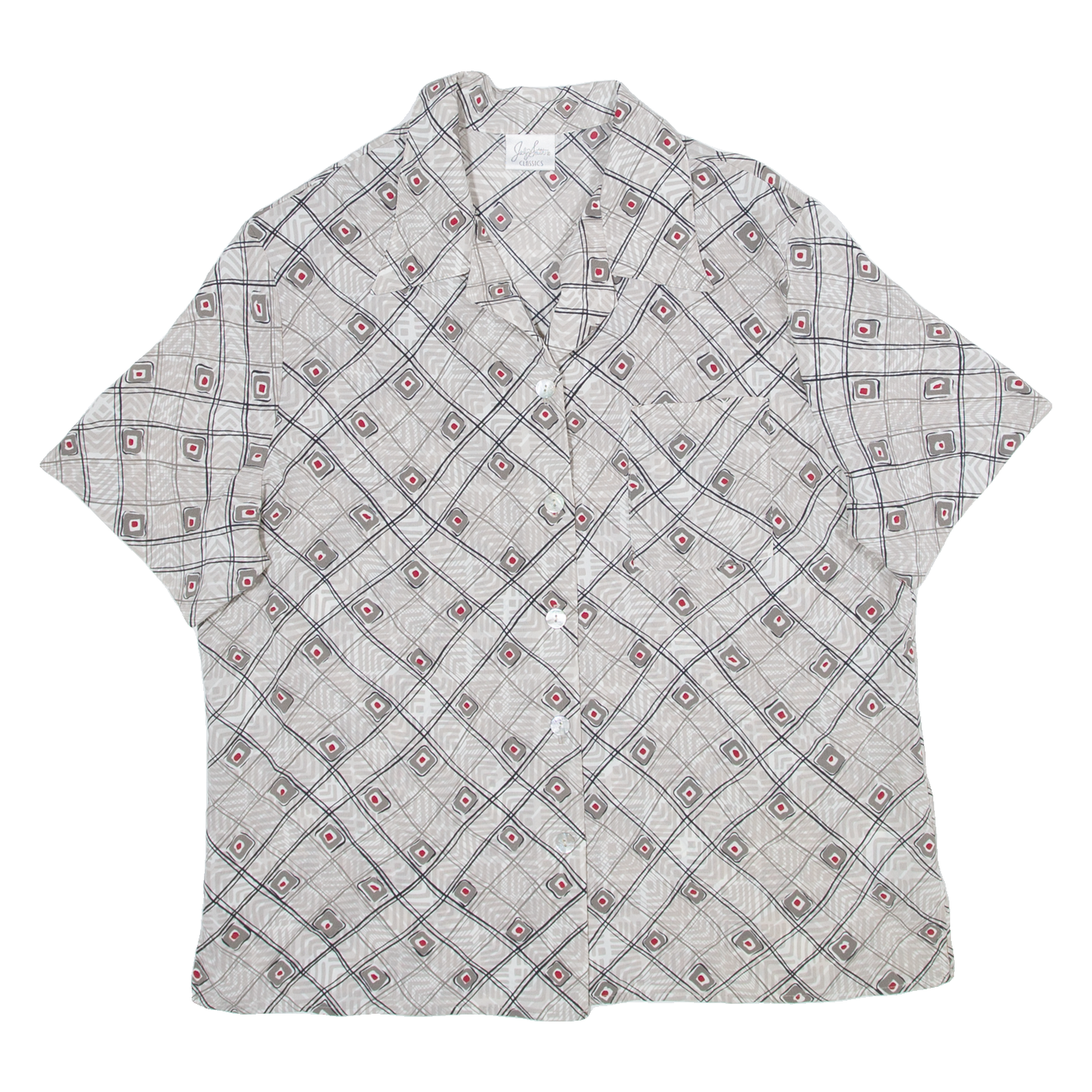 CLASSICS Womens Printed Shirt Brown Collared Crazy Pattern M Refurbished - N/A refurbished available on Cerqular