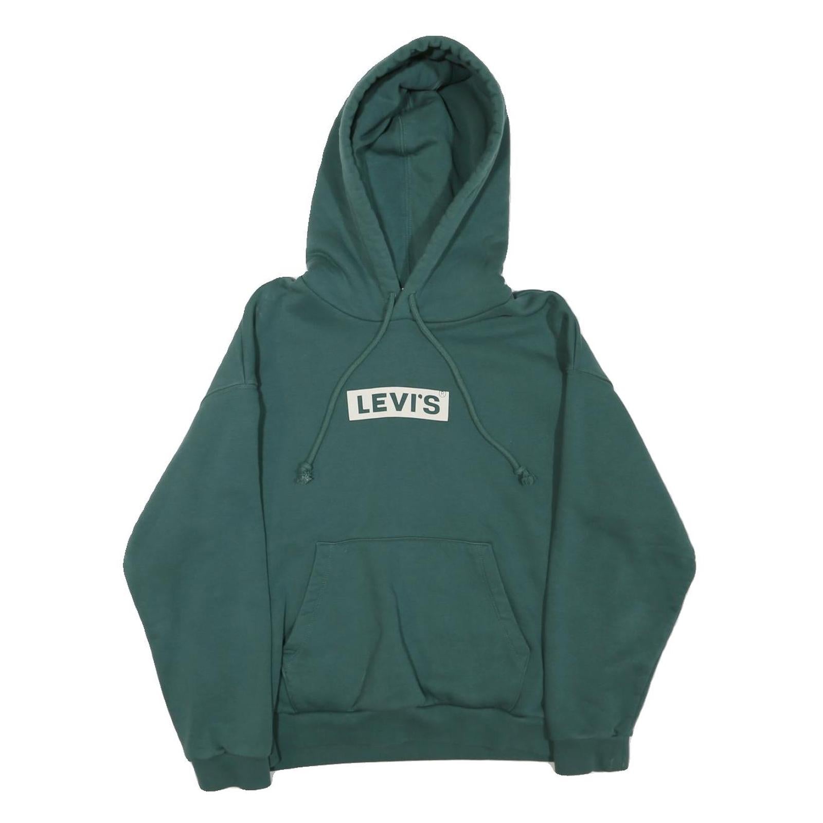 LEVI'S Mens Green Pullover Hoodie S Cotton Blend Drawstring Casual Sweatshirt Refurbished - N/A refurbished available on Cerqular