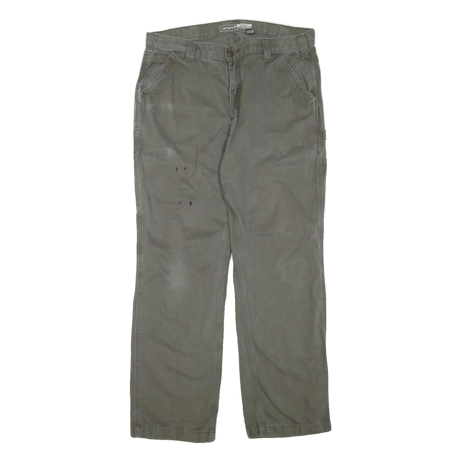 CARHARTT Mens Regular Fit Cotton Blend Green Workwear Trousers W36 L32 Refurbished - N/A refurbished available on Cerqular