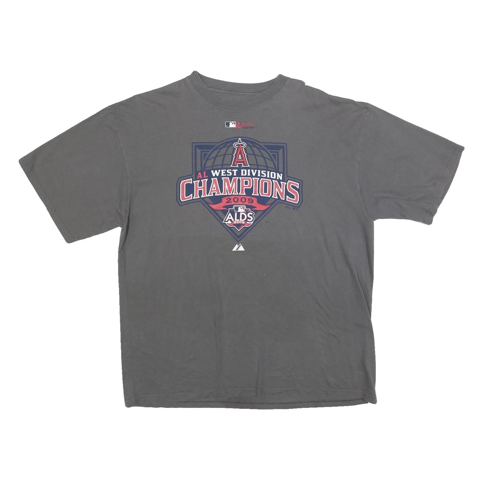 MLB Mens Grey AL West Division Champions Graphic T-Shirt XL Short Sleeve Crew Refurbished - N/A refurbished available on Cerqular