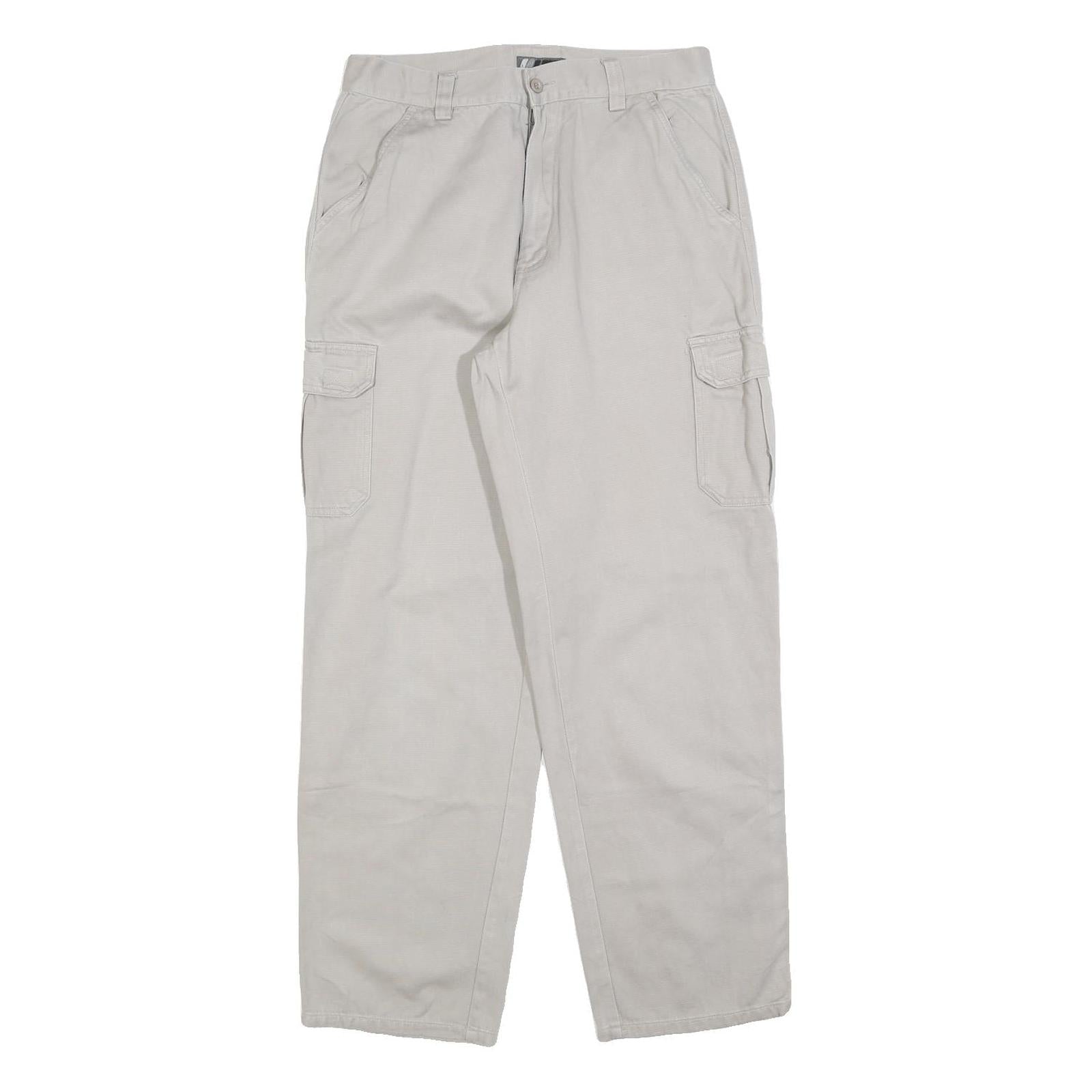 LETS GO Mens Cotton Blend Beige Regular Straight Trousers W30 L30 Zip Closure Refurbished - N/A refurbished available on Cerqular