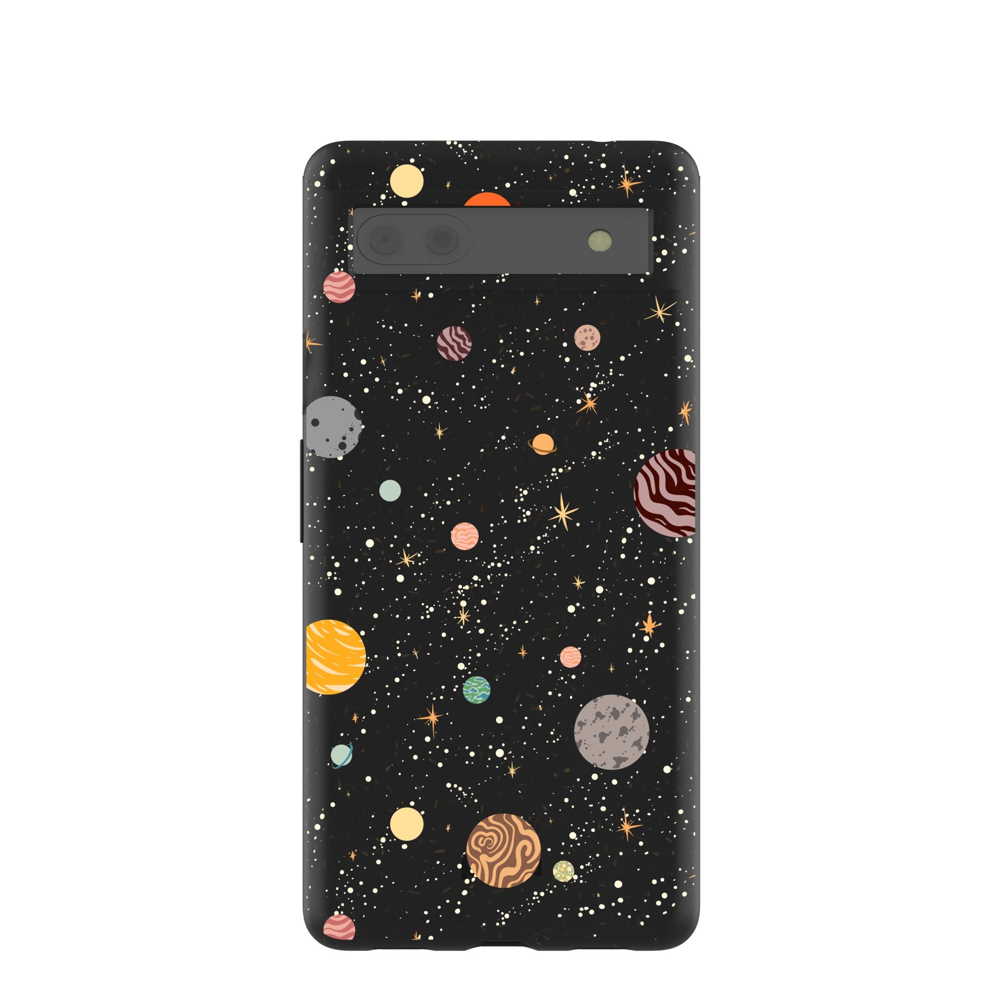 Black Galactic Glow Google Pixel 6a Case Refurbished - Pela Case refurbished available on Cerqular