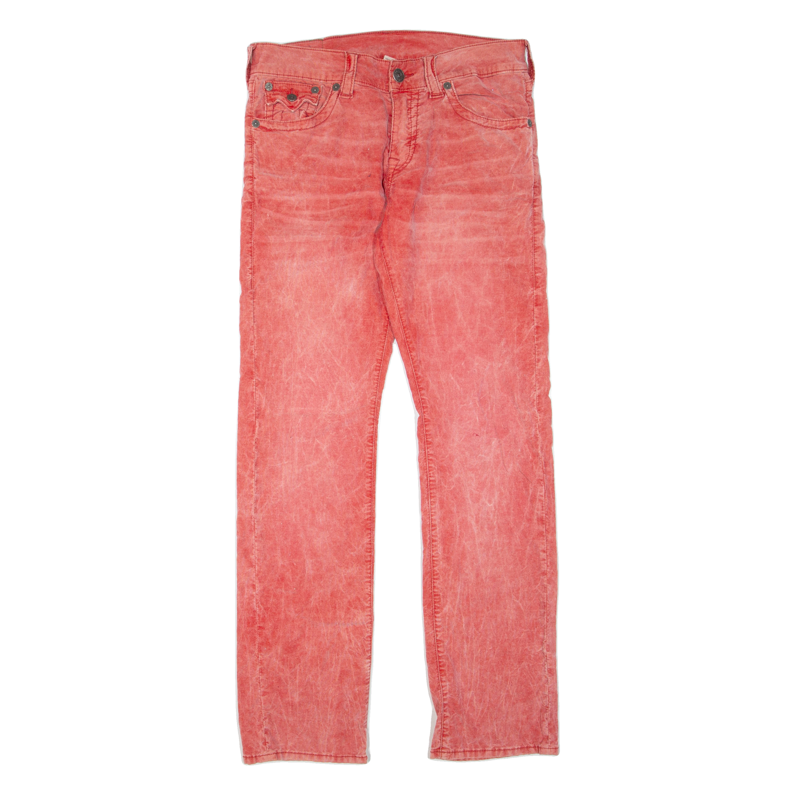 TRUE RELIGION Womens Corduroy Trousers Red Regular Straight W31 L34 Refurbished - N/A refurbished available on Cerqular