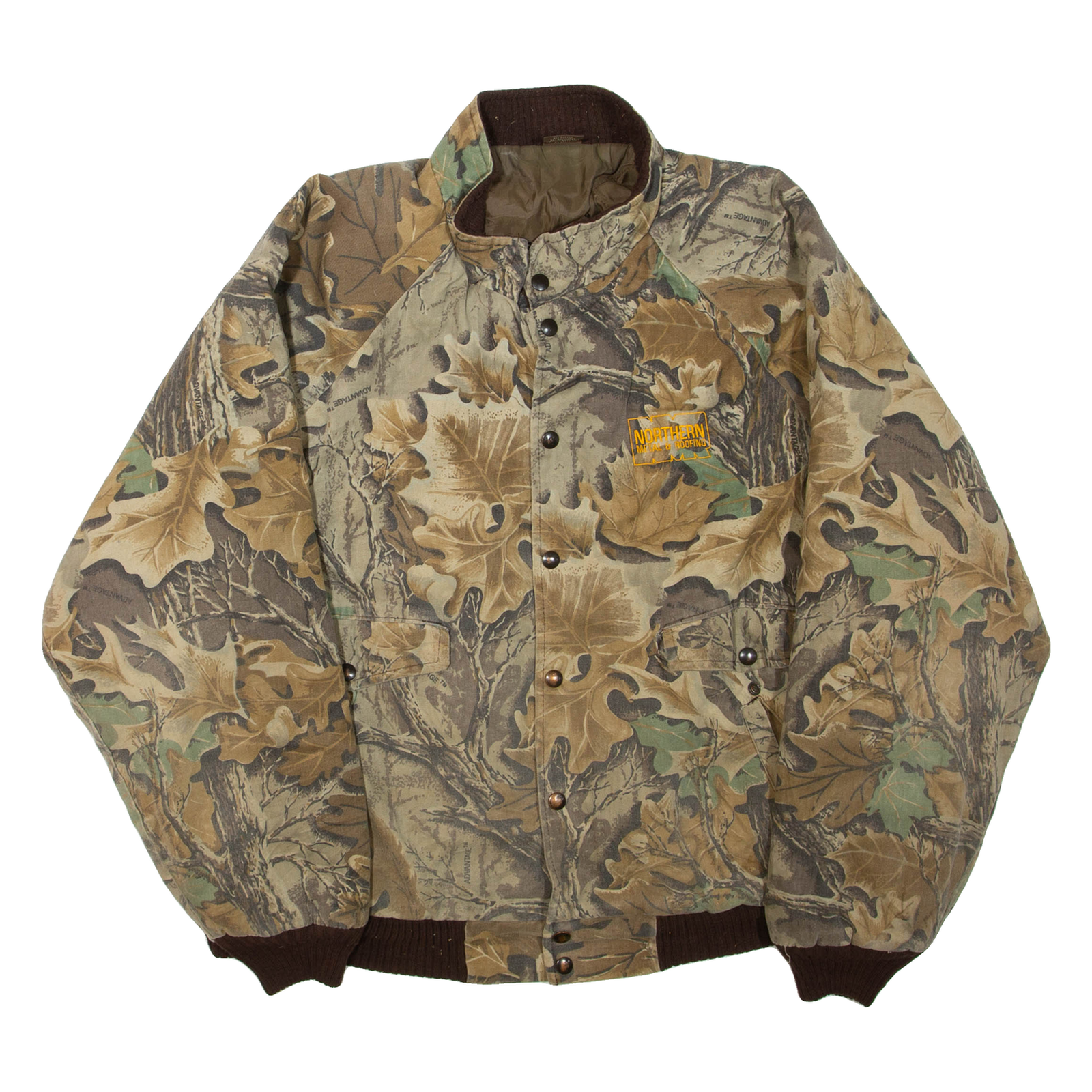 Leaf Print Mens Jacket Brown XL Refurbished - N/A refurbished available on Cerqular