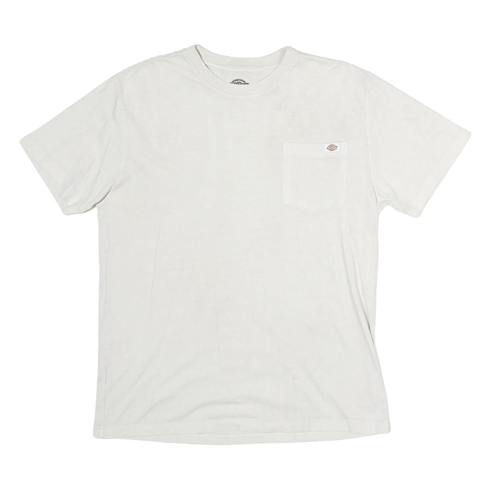 DICKIES Mens White Pocket T-Shirt M Short Sleeve Crew Neck Casual Refurbished - N/A refurbished available on Cerqular