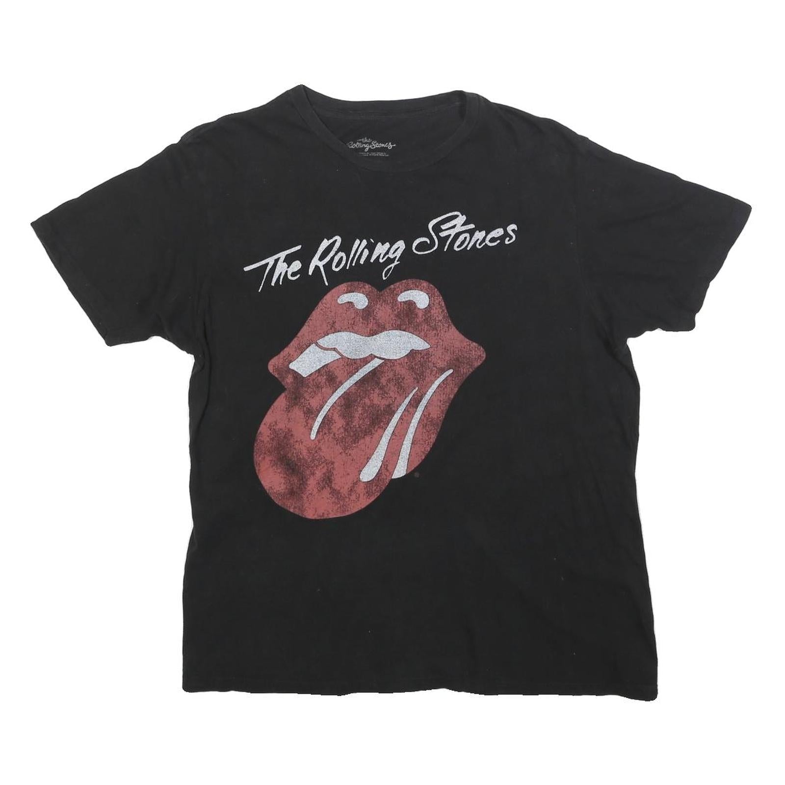THE ROLLING STONES Mens Black Graphic T-Shirt L Short Sleeve Crew Neck Band Refurbished - N/A refurbished available on Cerqular