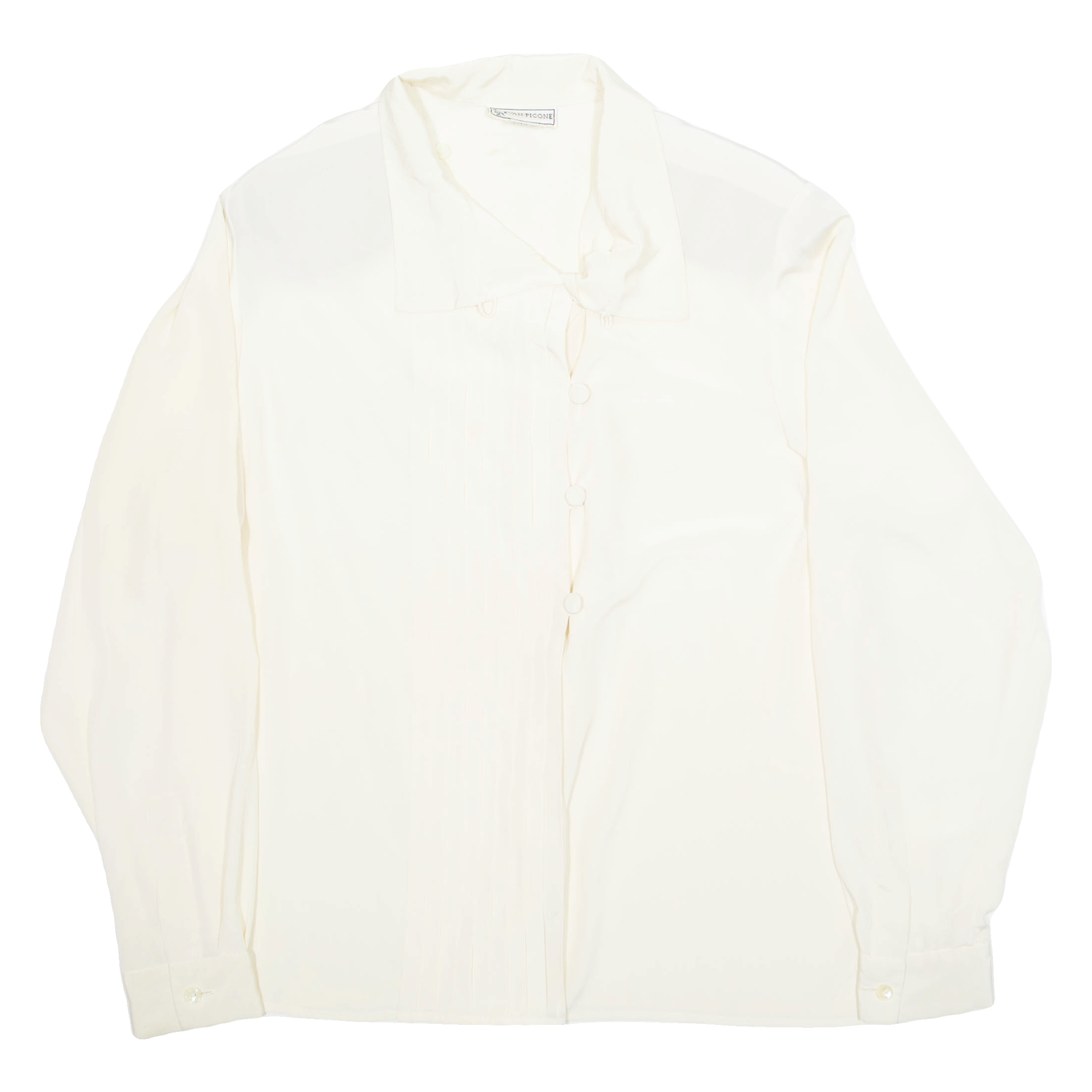 EVAN PICONE Womens Shirt Blouse Cream Collared Long Sleeve 90s L Refurbished - N/A refurbished available on Cerqular