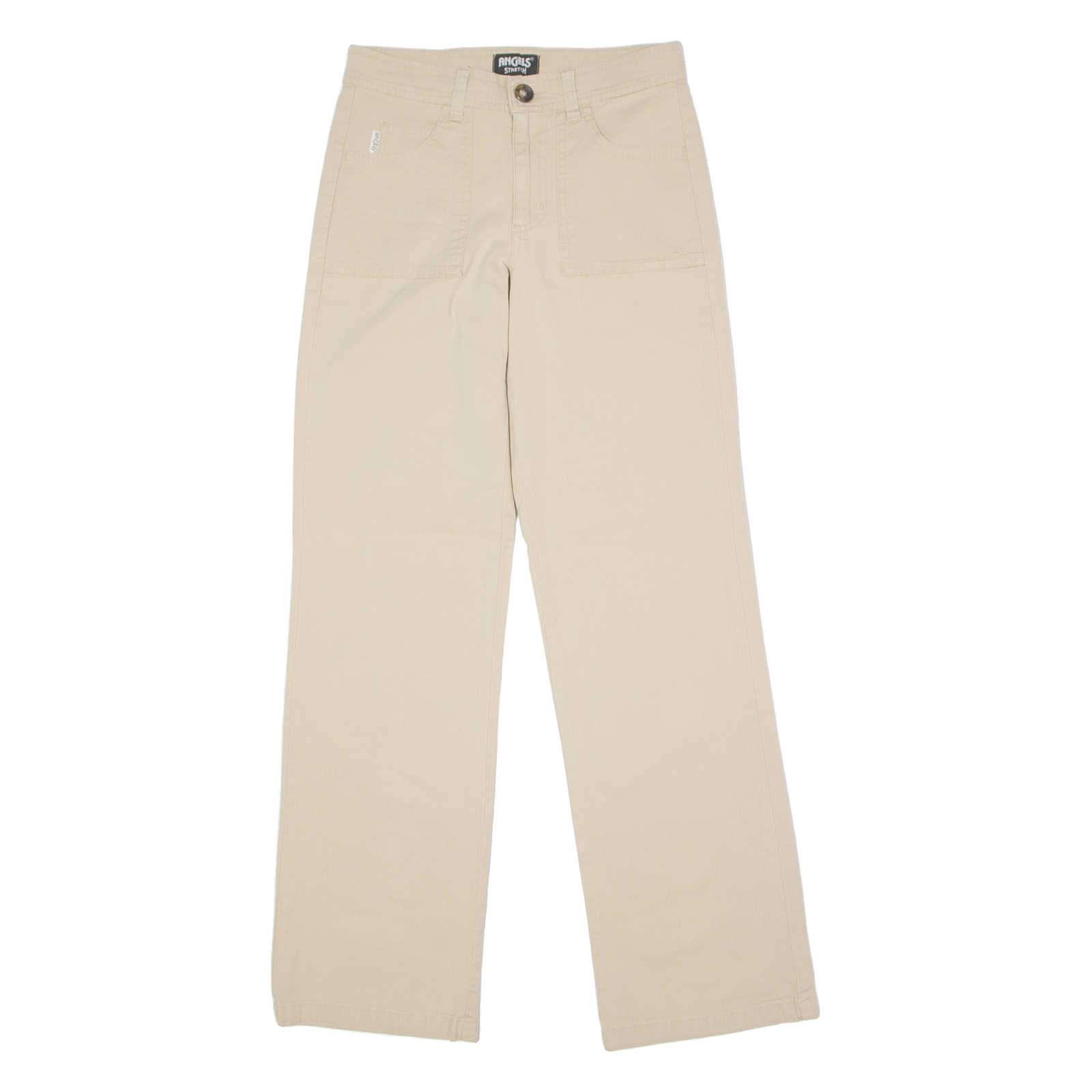 ANGELS Stretch Womens Canvas Trousers Beige Slim Wide-Leg 90s W27 L30 Refurbished - N/A refurbished available on Cerqular