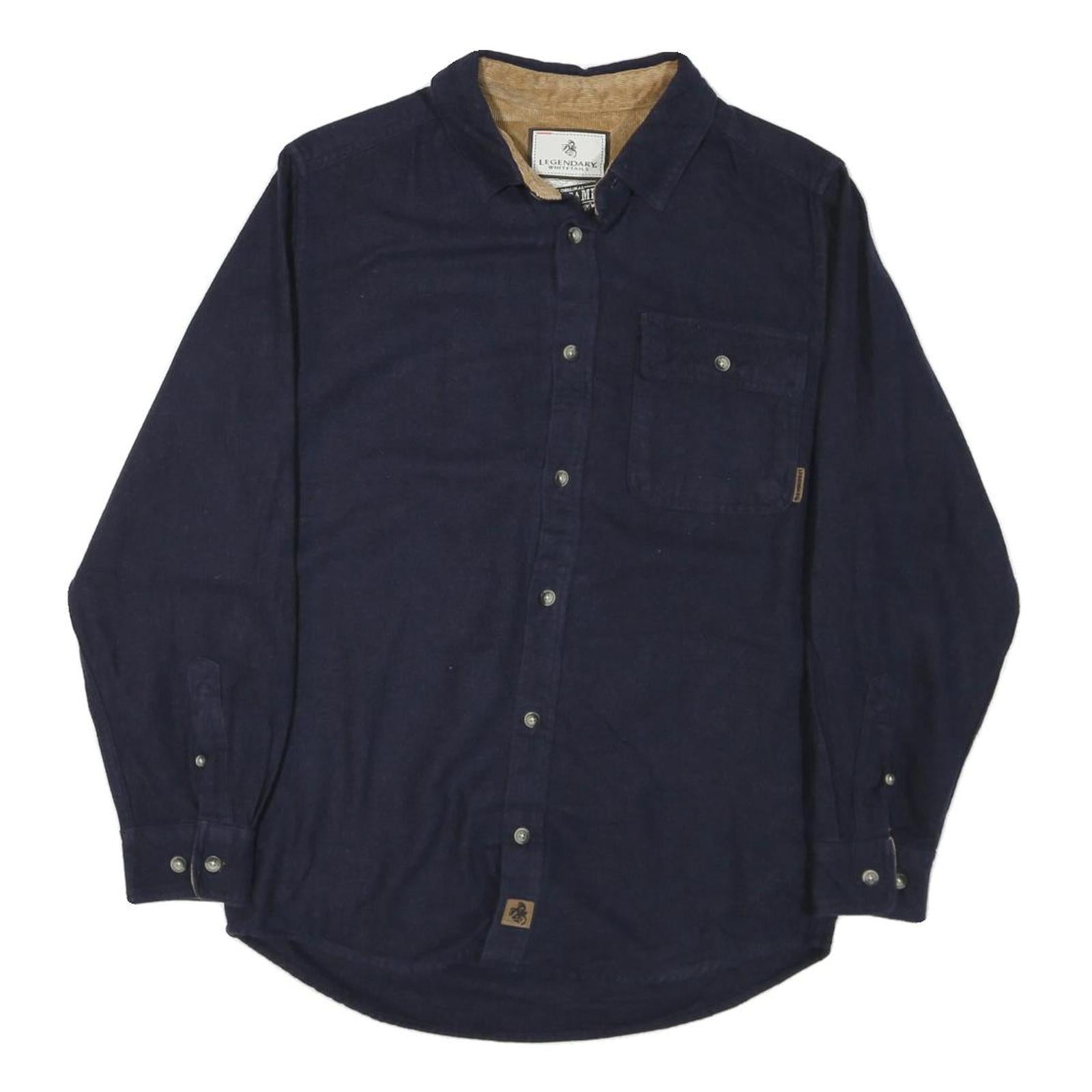 LEGENDARY WHITE TAILS Mens Navy Shirt S Button Cotton Blend Classic Casual Refurbished - N/A refurbished available on Cerqular