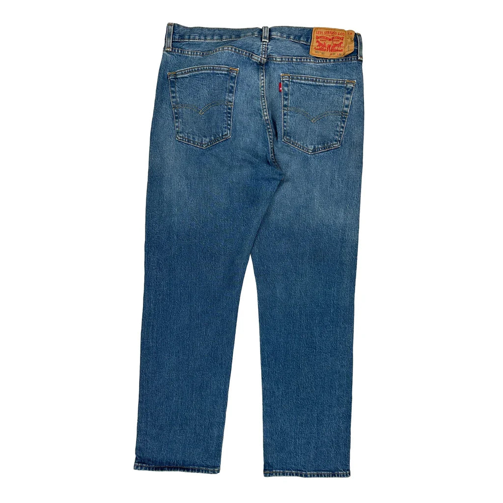501 Levis Jeans - 34W 30L Blue Denim Refurbished - Thrifted (note: this is a term often used to describe second- refurbished available on Cerqular