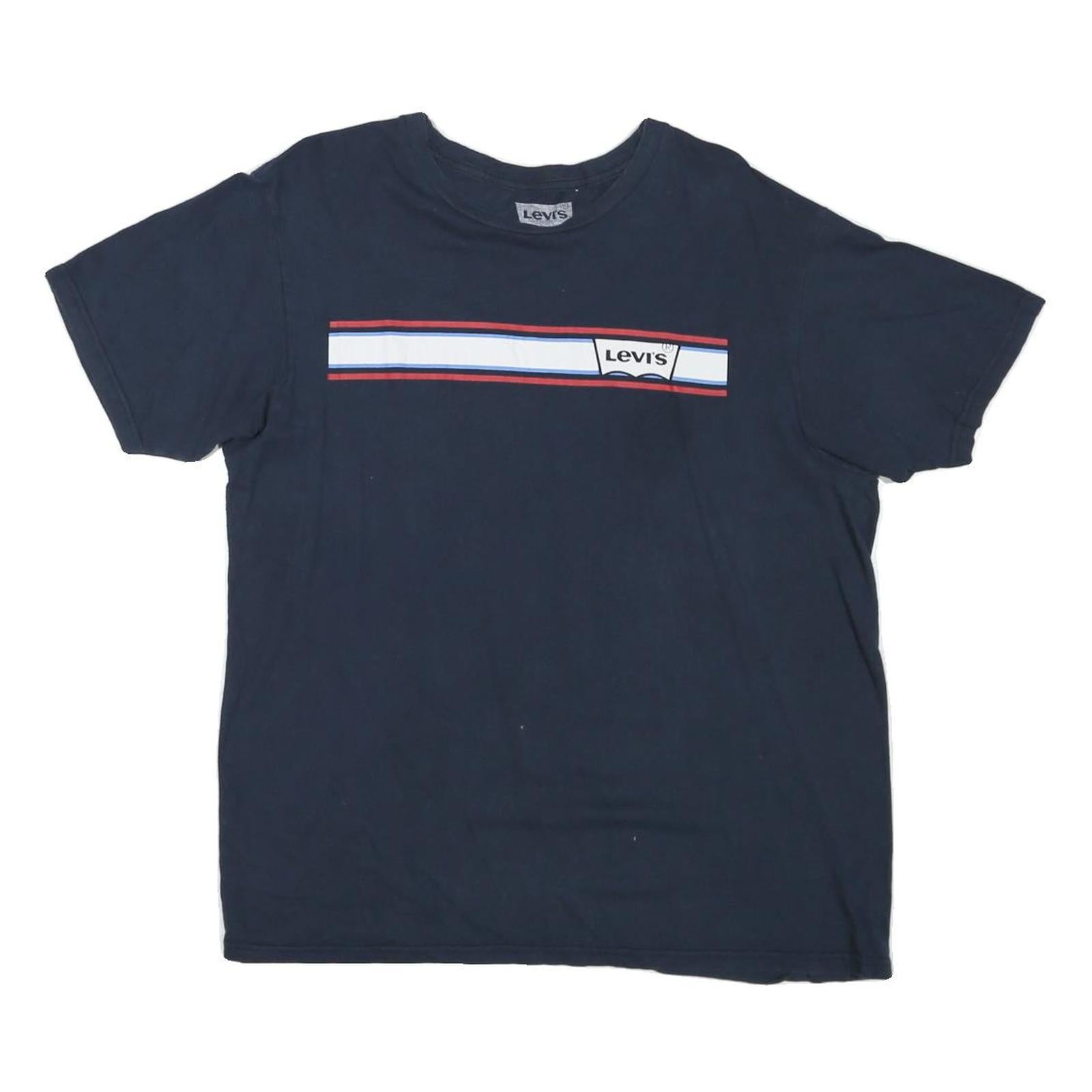 LEVI'S Mens Blue Graphic T-Shirt L Short Sleeve Crew Neck Cotton Blend Refurbished - N/A refurbished available on Cerqular