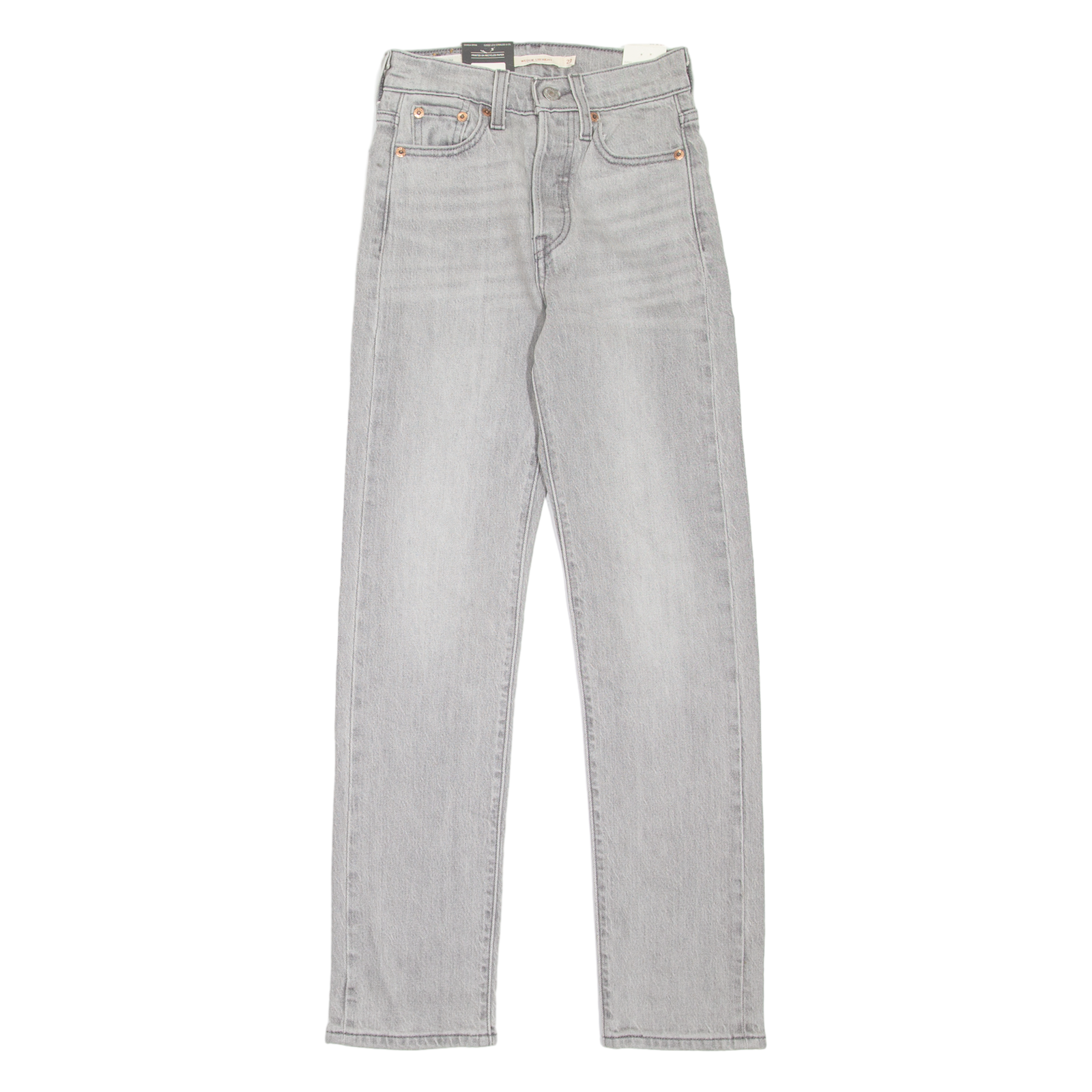 LEVI'S Wedgie BIG E Womens Jeans Grey Regular Straight Stone Wash W23 L28 Refurbished - N/A refurbished available on Cerqular