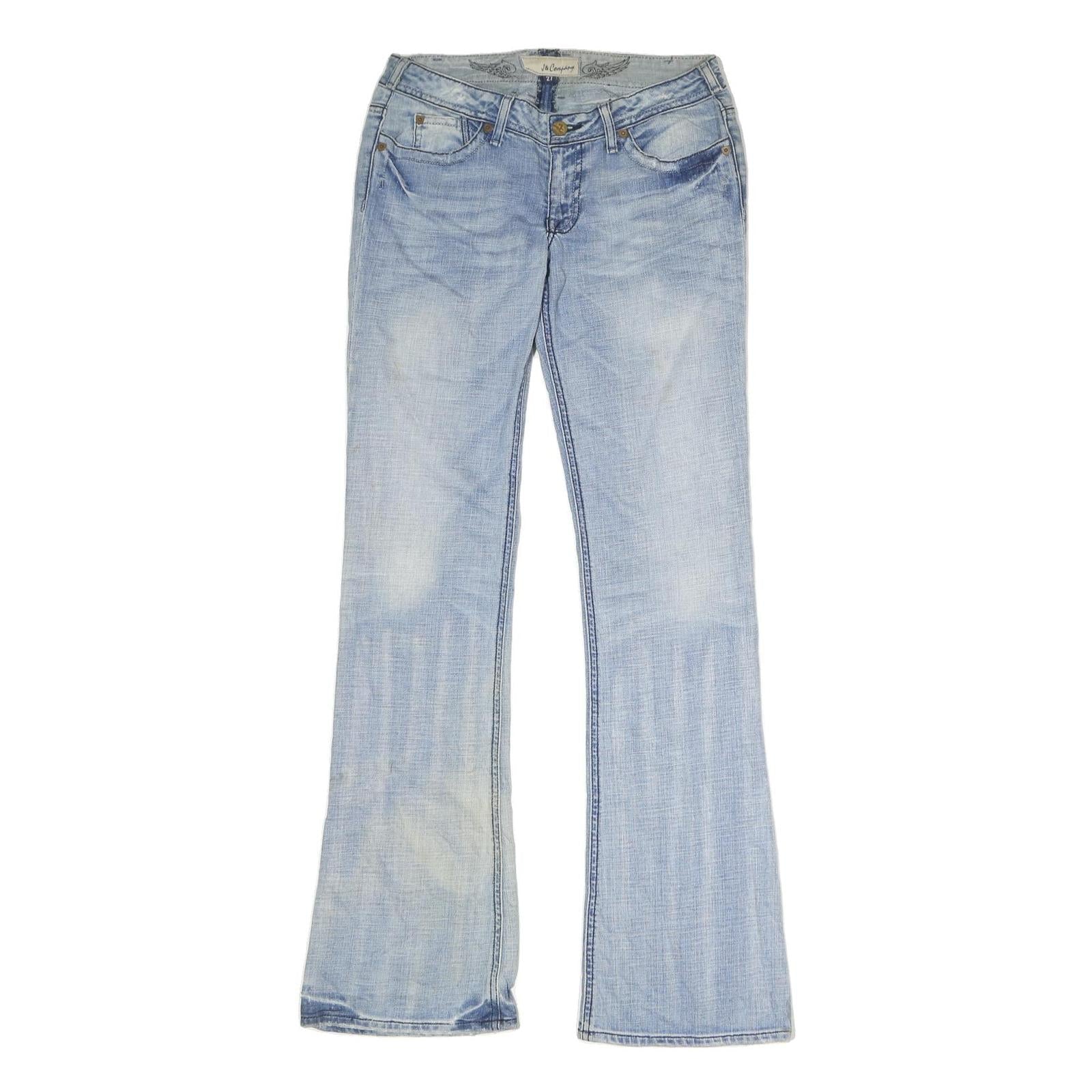 J & COMPANY Mens Regular Fit Bootcut Denim Light Blue W30 L34 Embroidered Back Refurbished - N/A refurbished available on Cerqular