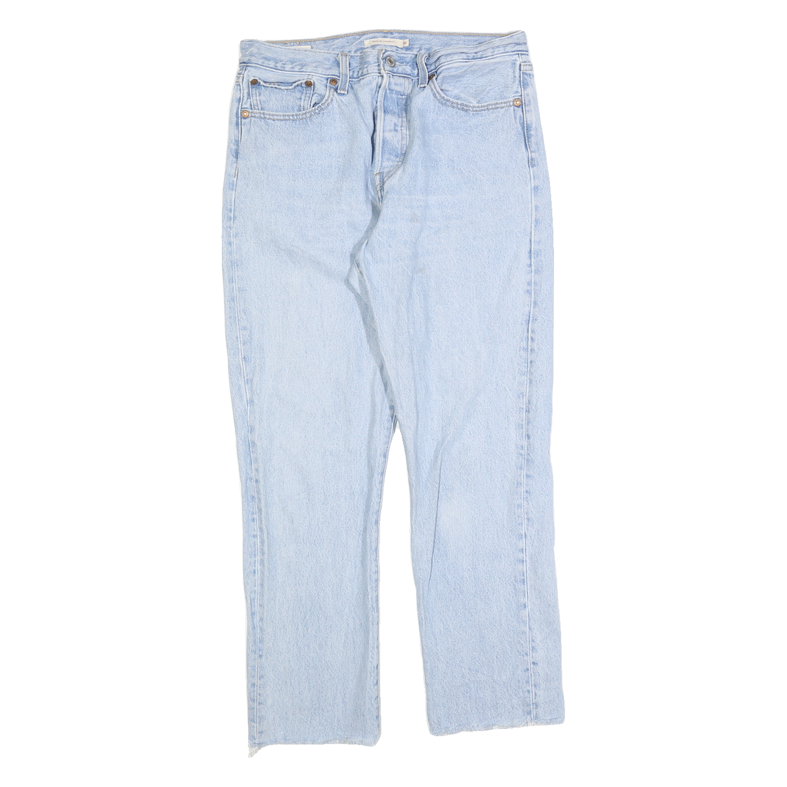 LEVI'S Womens Jeans Blue Regular Straight Denim Light W30 L28 Button Cotton Refurbished - N/A refurbished available on Cerqular