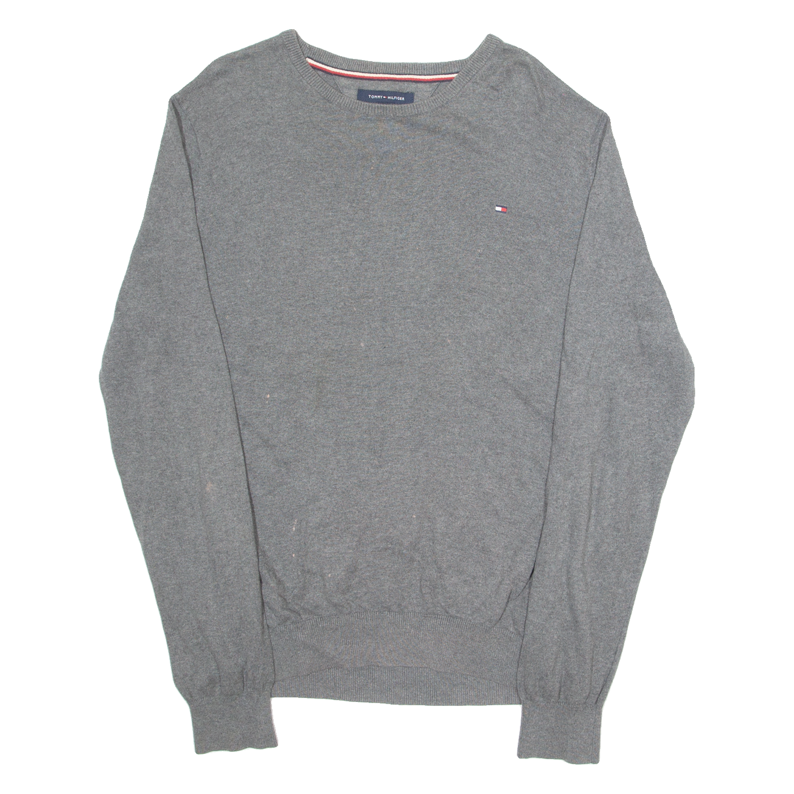 TOMMY HILFIGER Mens Jumper Grey Tight Knit L Refurbished - N/A refurbished available on Cerqular