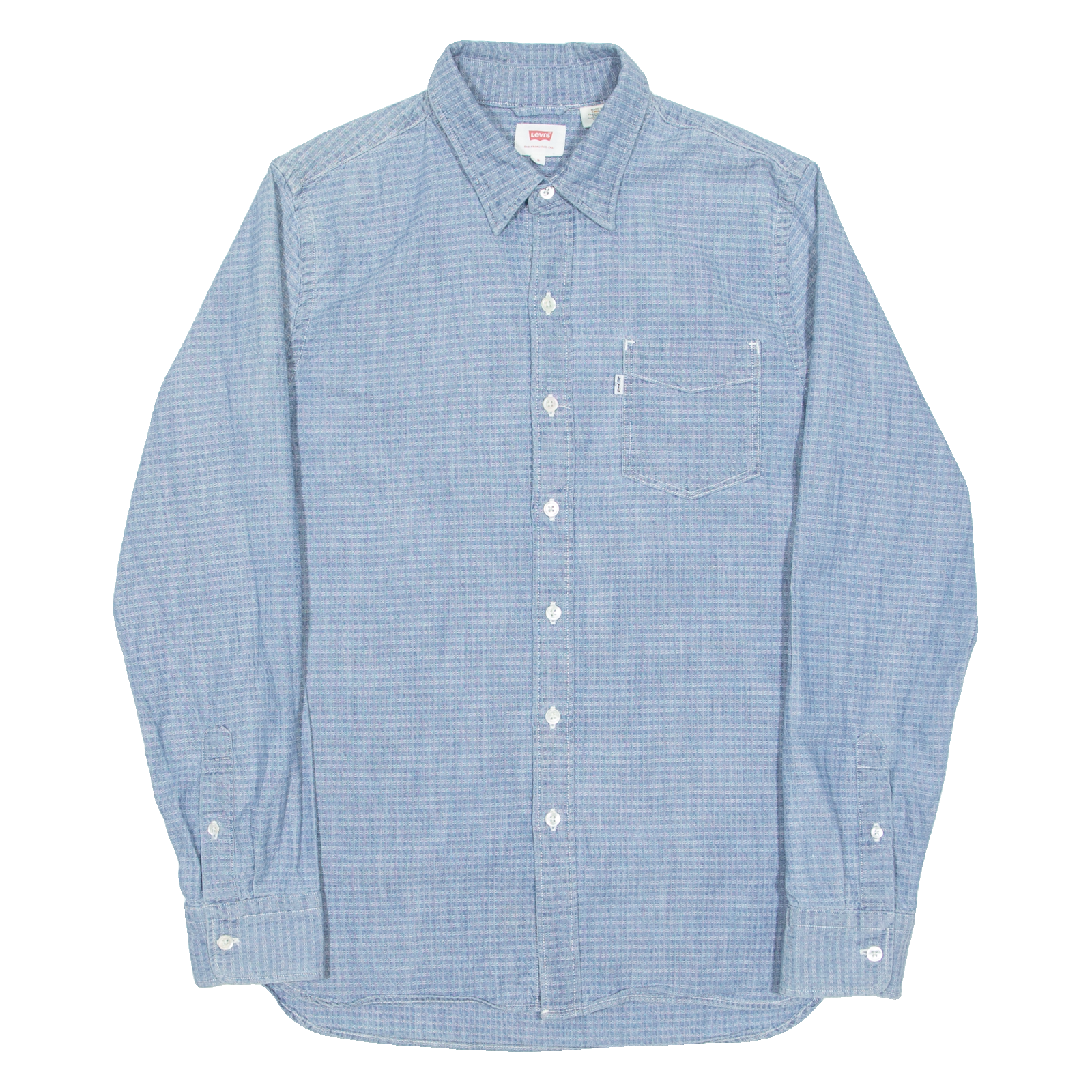 LEVI'S Mens Shirt Blue Check Long Sleeve S Refurbished - N/A refurbished available on Cerqular